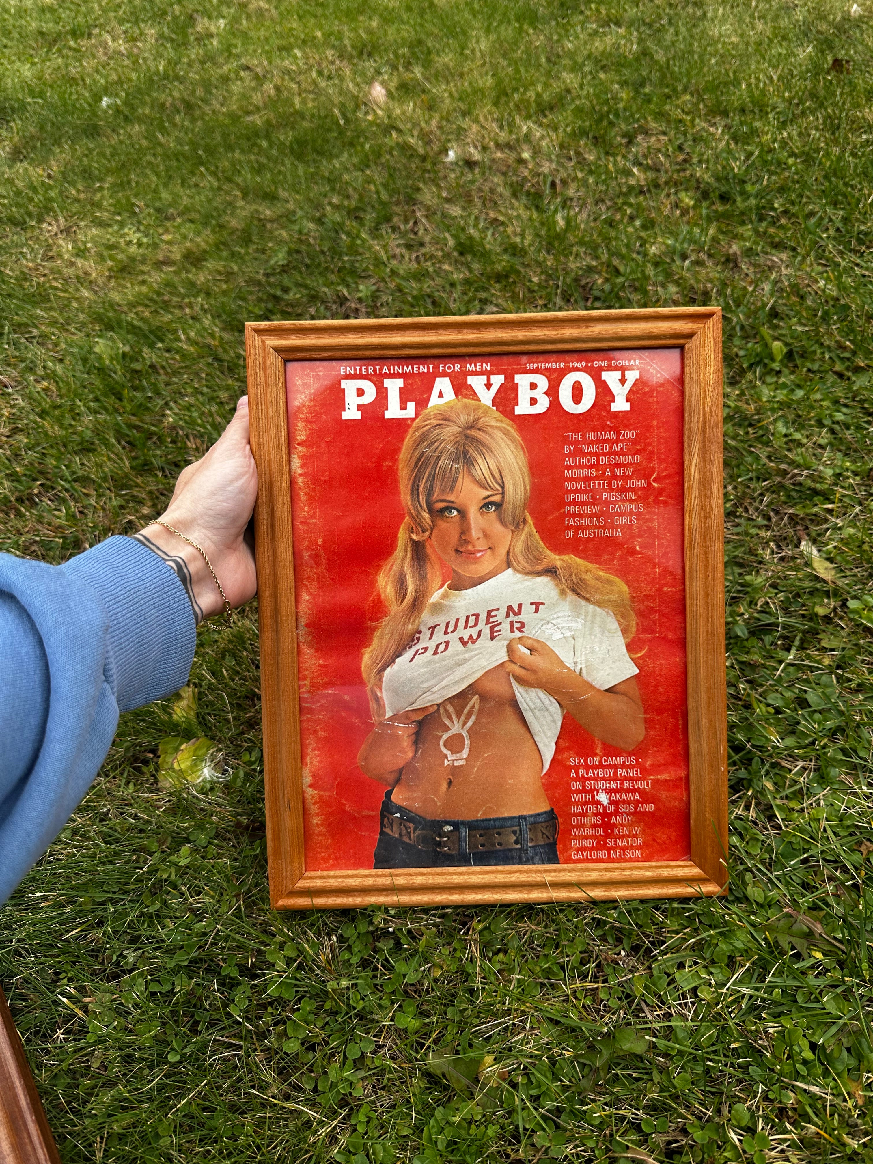 Framed vintage playboy