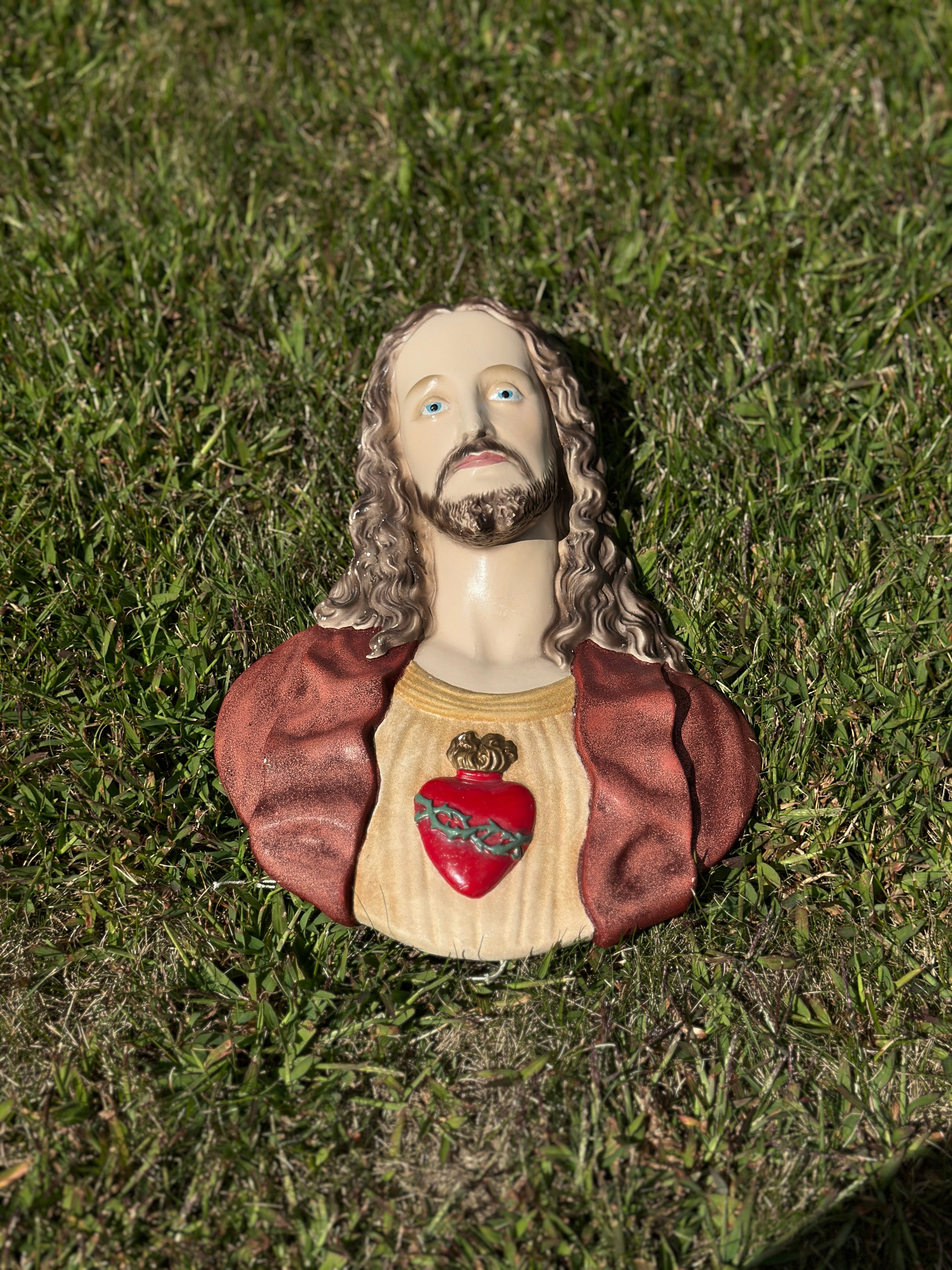 1960s Sacred Heart of Jesus Wall Plaque – Religious Catholic Home Décor Vintage