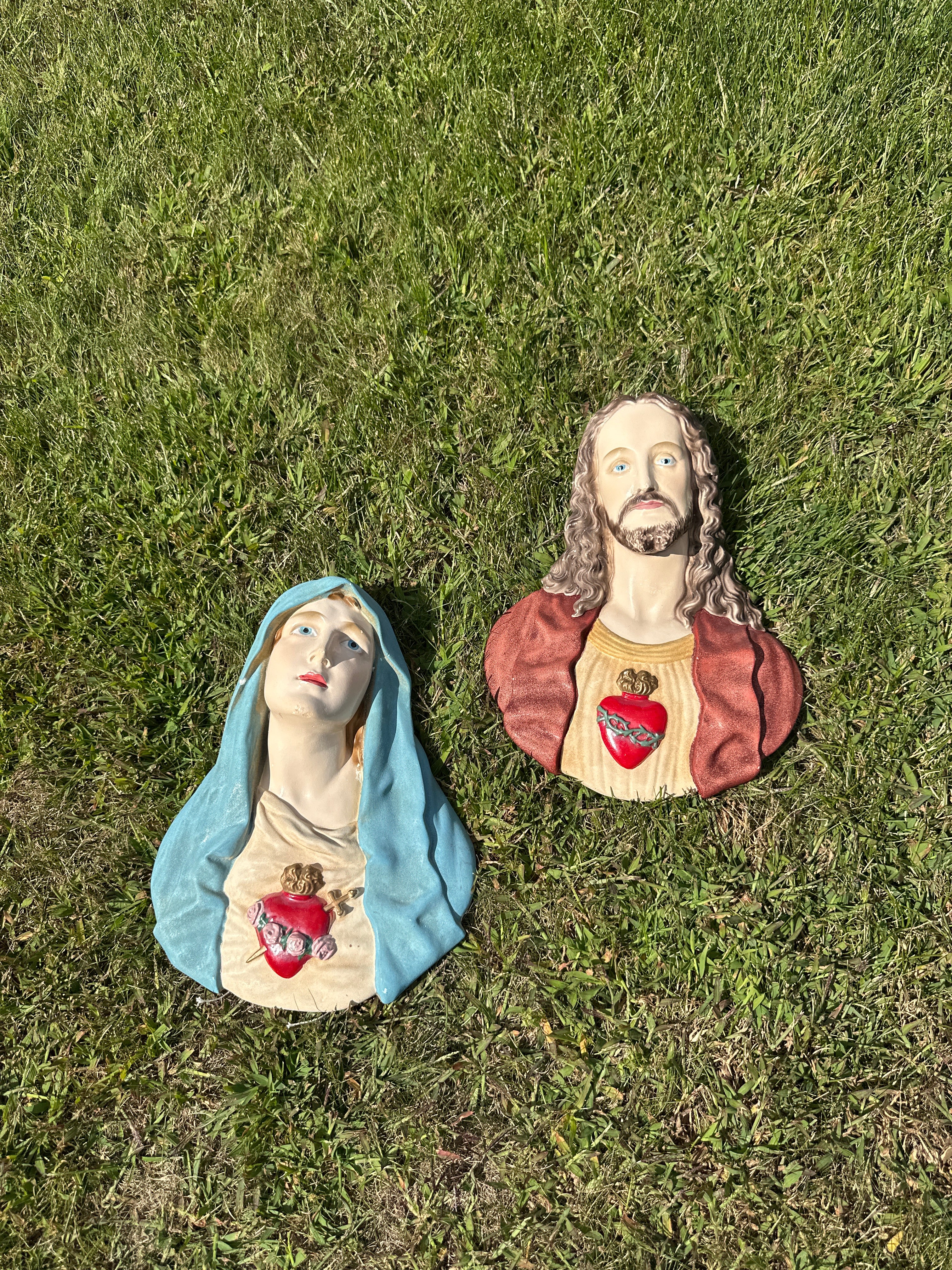 1960s Sacred Heart of Jesus Wall Plaque – Religious Catholic Home Décor Vintage