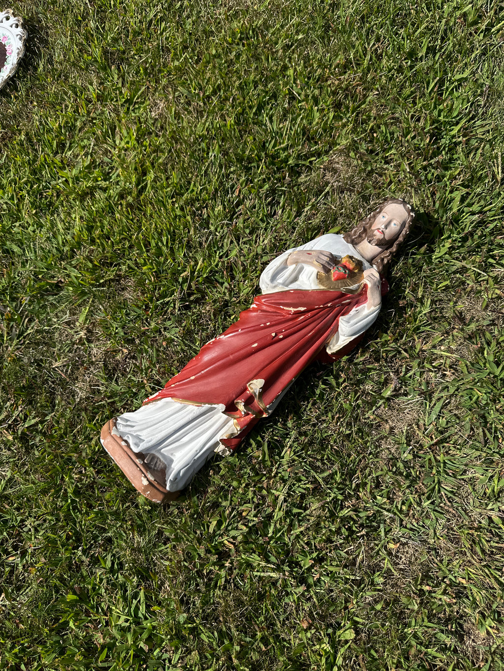 Vintage Sacred Heart of Jesus Religious Statue