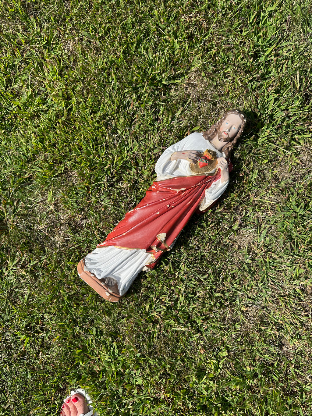 Vintage Sacred Heart of Jesus Religious Statue