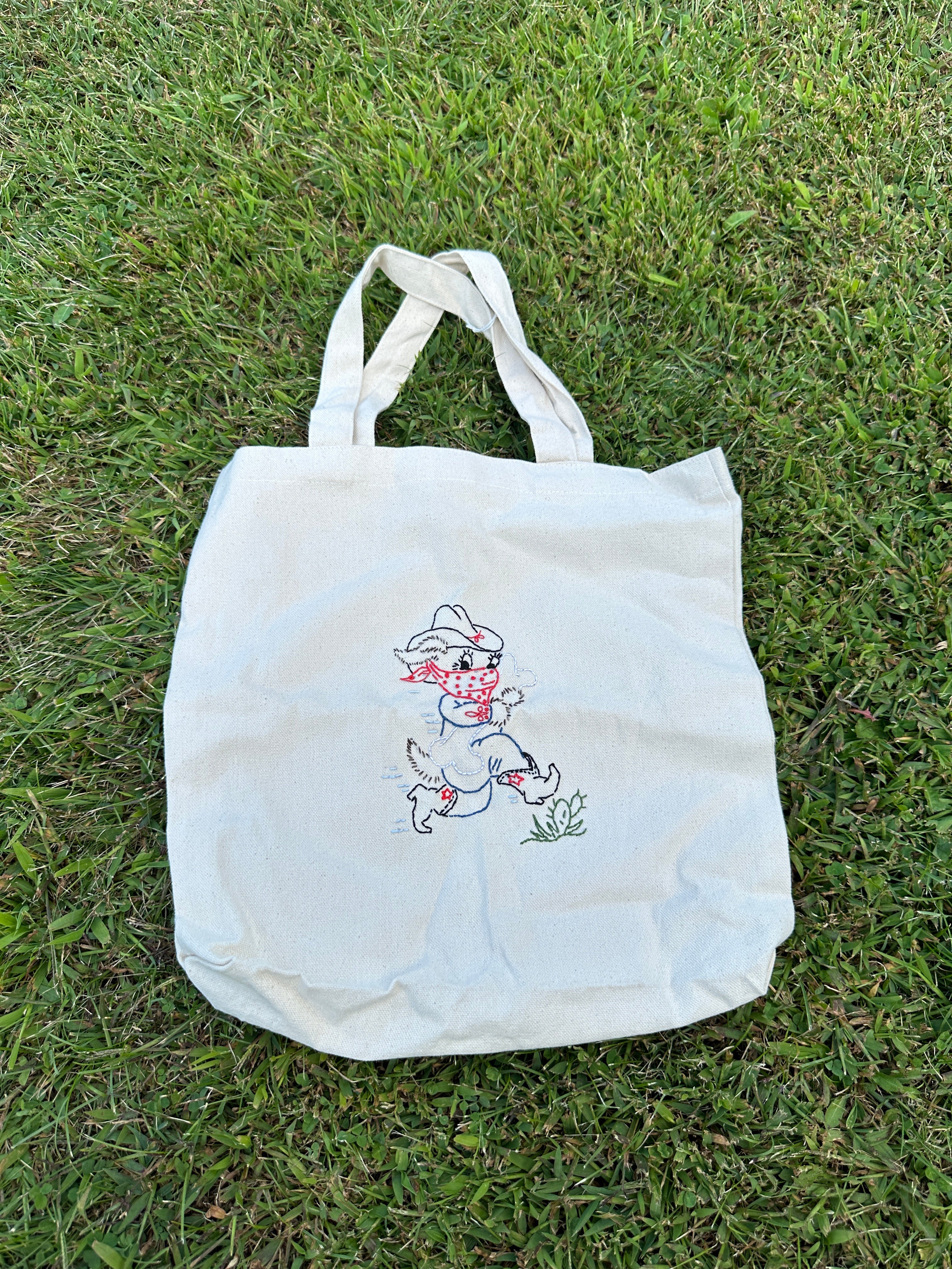 Handmade tote bag Cowboy Dog