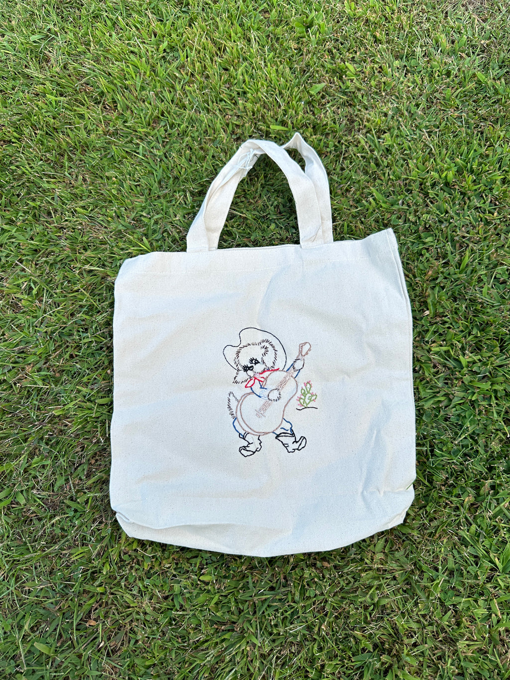 Handmade tote bag Cowboy Dog