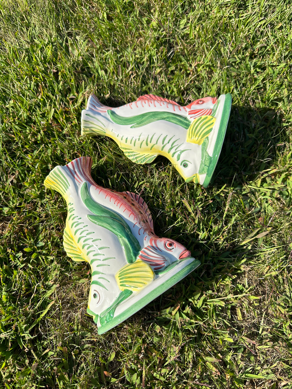 Koi Fish Candlestick Holder Set - Vintage Palmer Smith