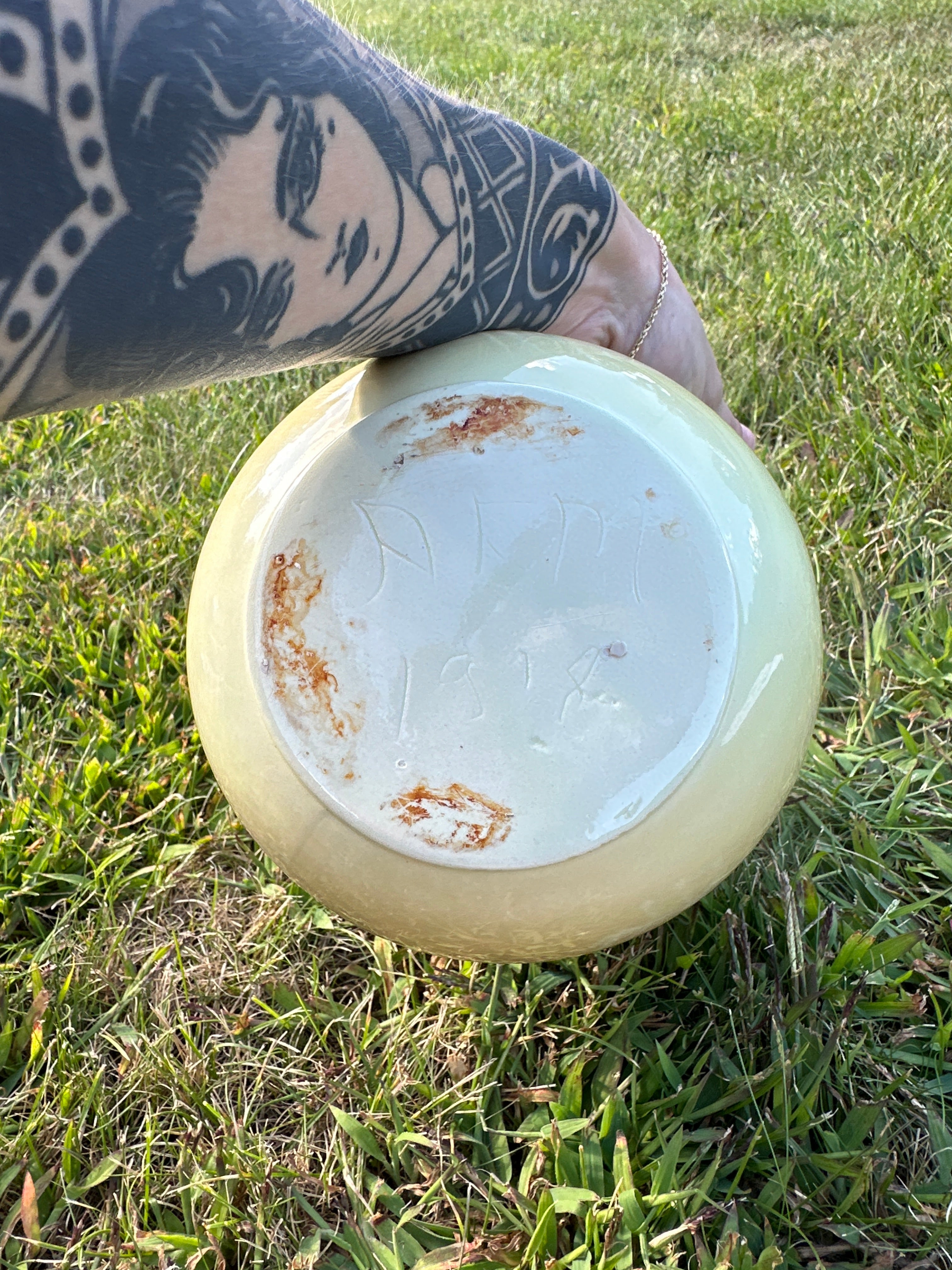 Vintage Wheat & Daisy Vase