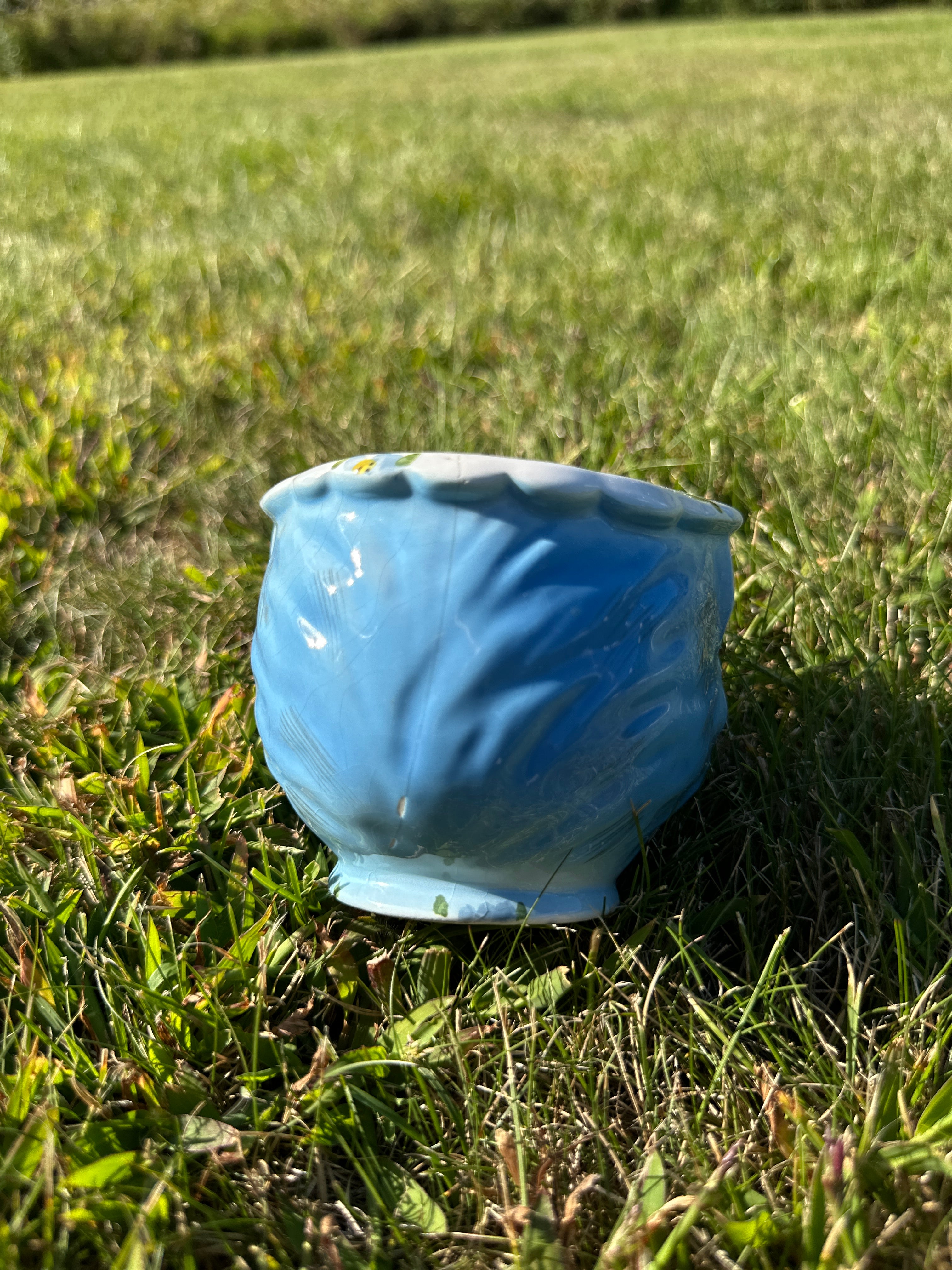 Vintage Lefton “Miss Priss” Small Blue Cat Face Cup