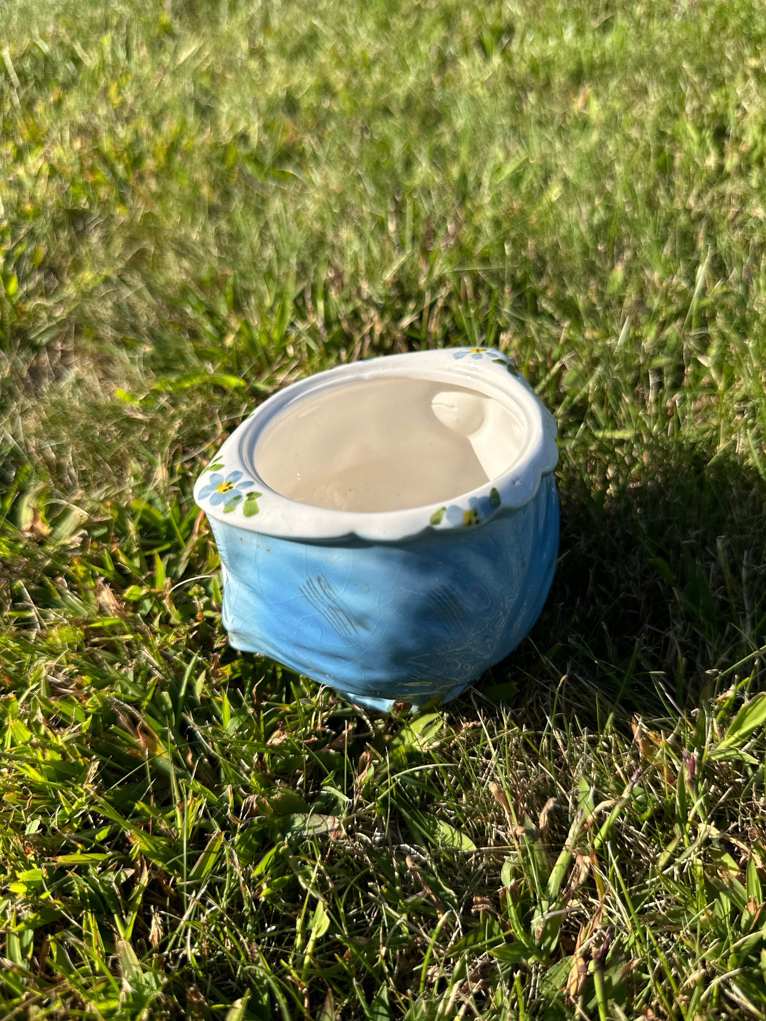 Vintage Lefton “Miss Priss” Small Blue Cat Face Cup