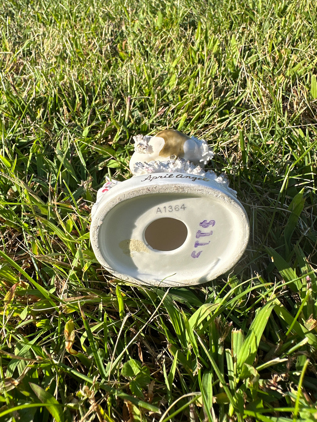 Vintage April Angel Figurine with Rabbit – Mid Century Ceramic