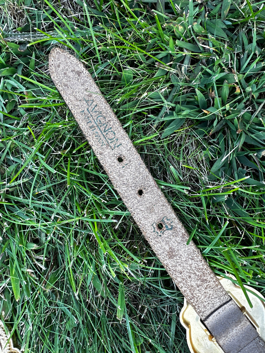 Vintage Western Concho Belt – Brown Leather with Gold-Tone Engraved Conchos
