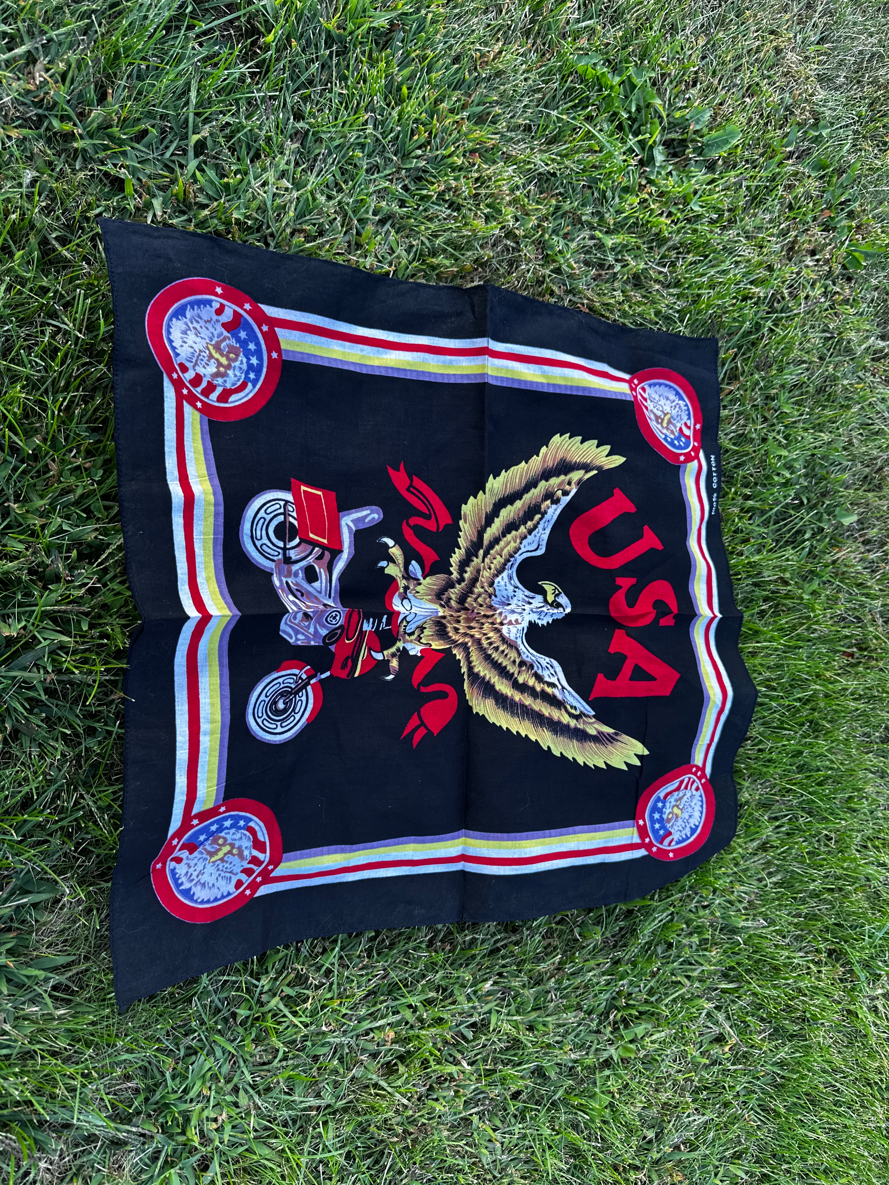 Harley Davidson Style Bandana – USA Eagle Vintage Motorcycle Scarf