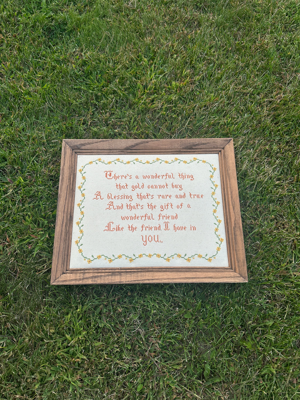 Vintage Framed Cross-stitch Poem