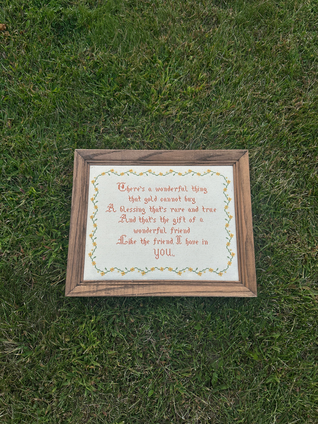 Vintage Framed Cross-stitch Poem