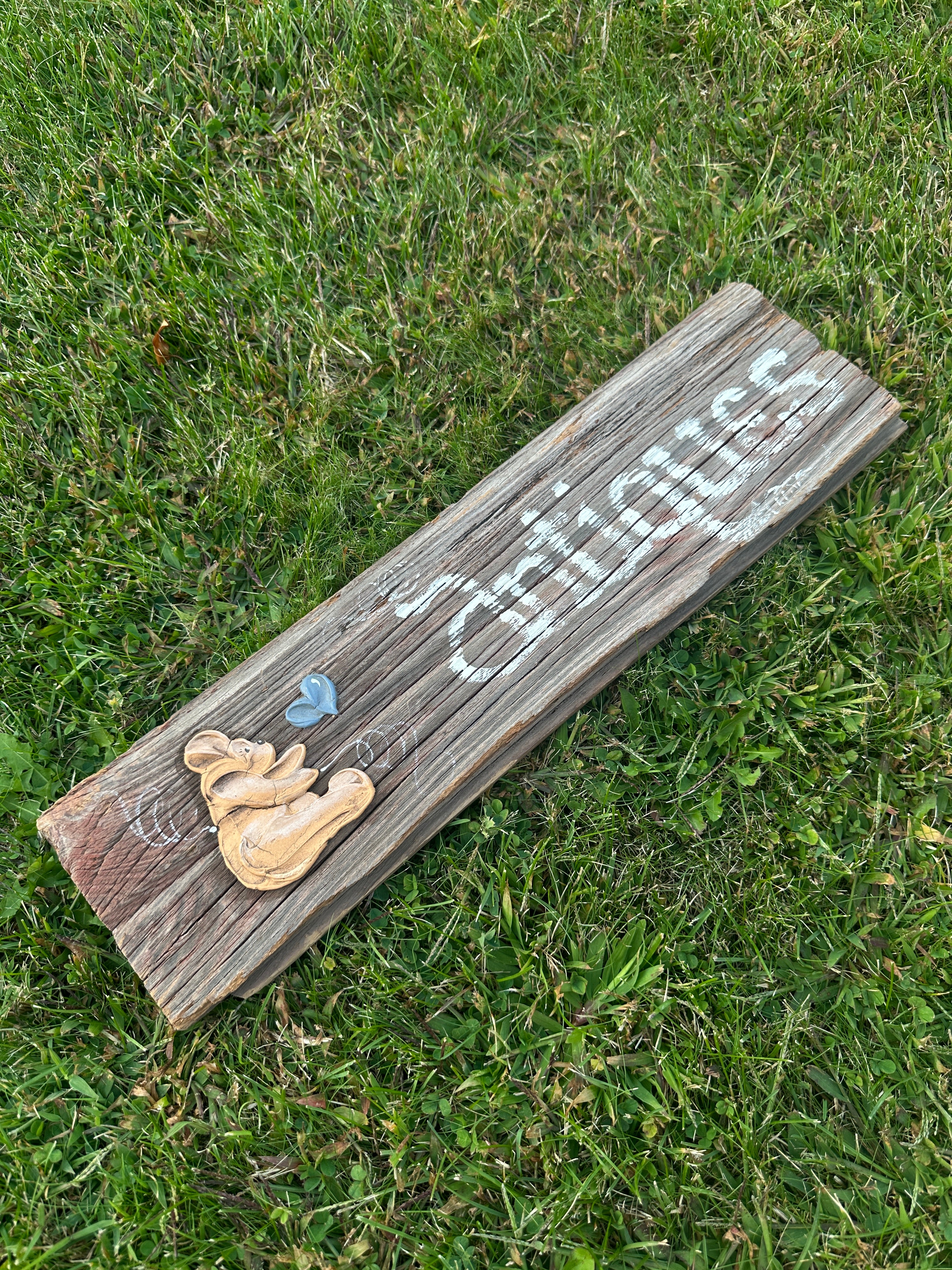 Handcrafted Rustic Wooden Antique Sign