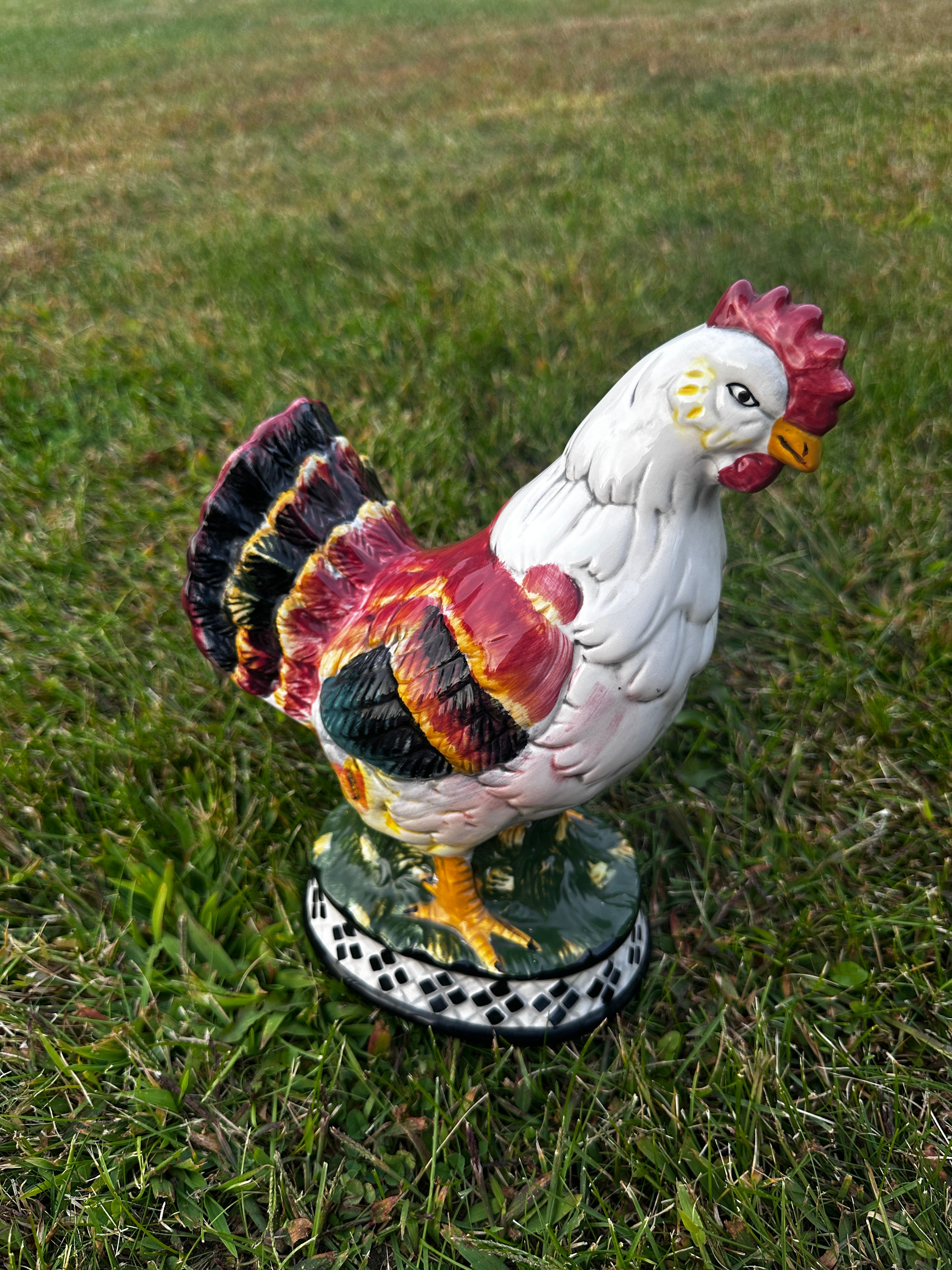 Vintage Ceramic Rooster Figurine – Farmhouse Kitchen Décor