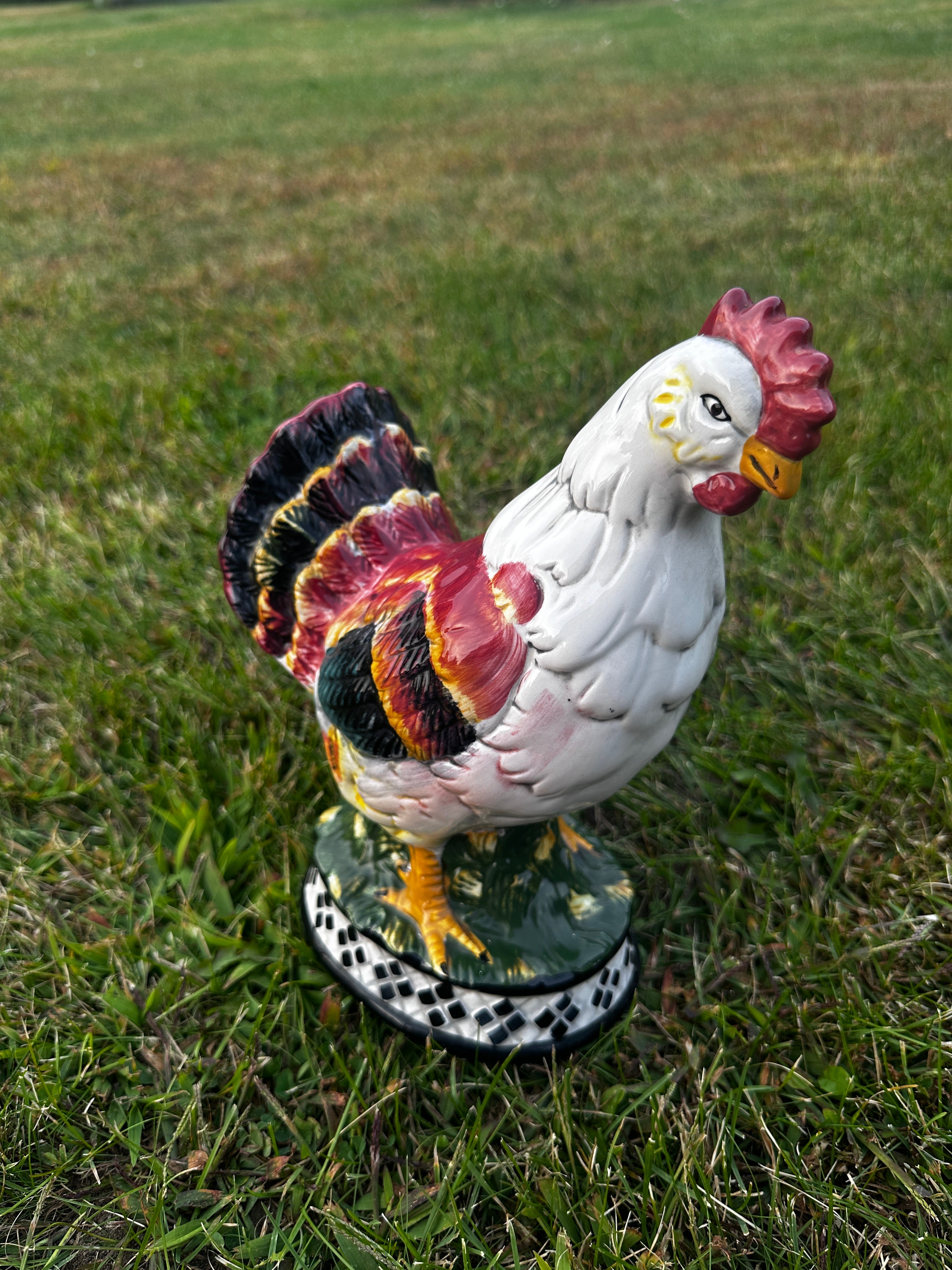 Vintage Ceramic Rooster Figurine – Farmhouse Kitchen Décor