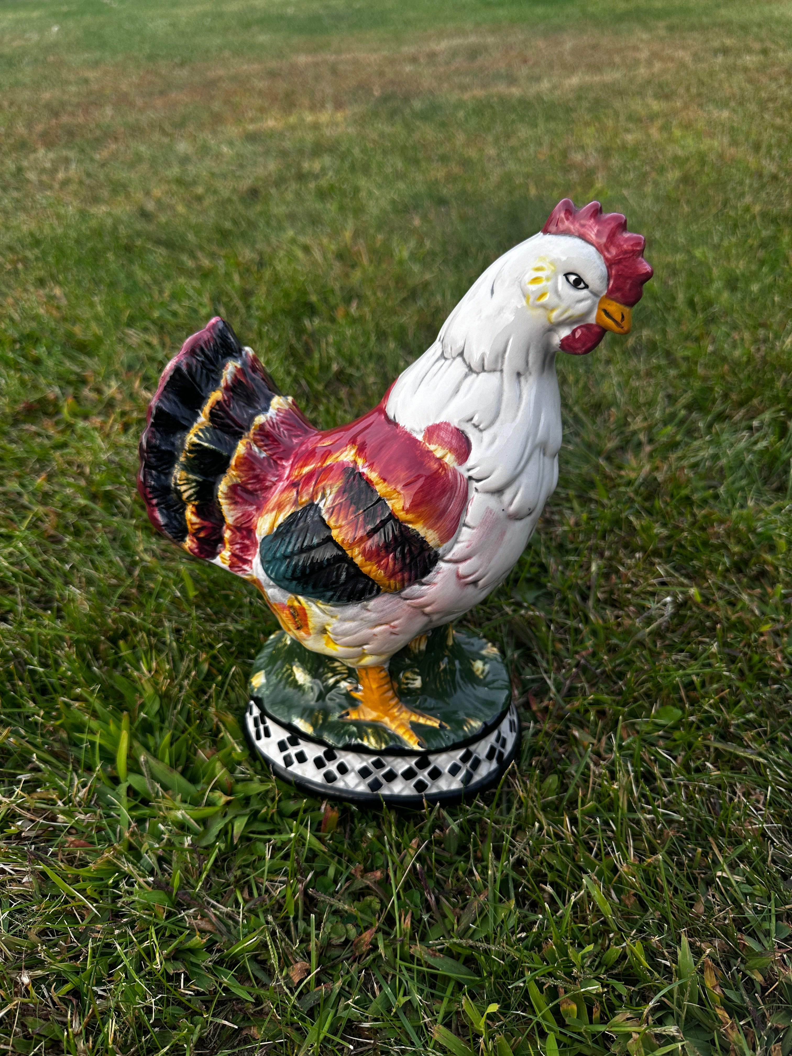 Vintage Ceramic Rooster Figurine – Farmhouse Kitchen Décor