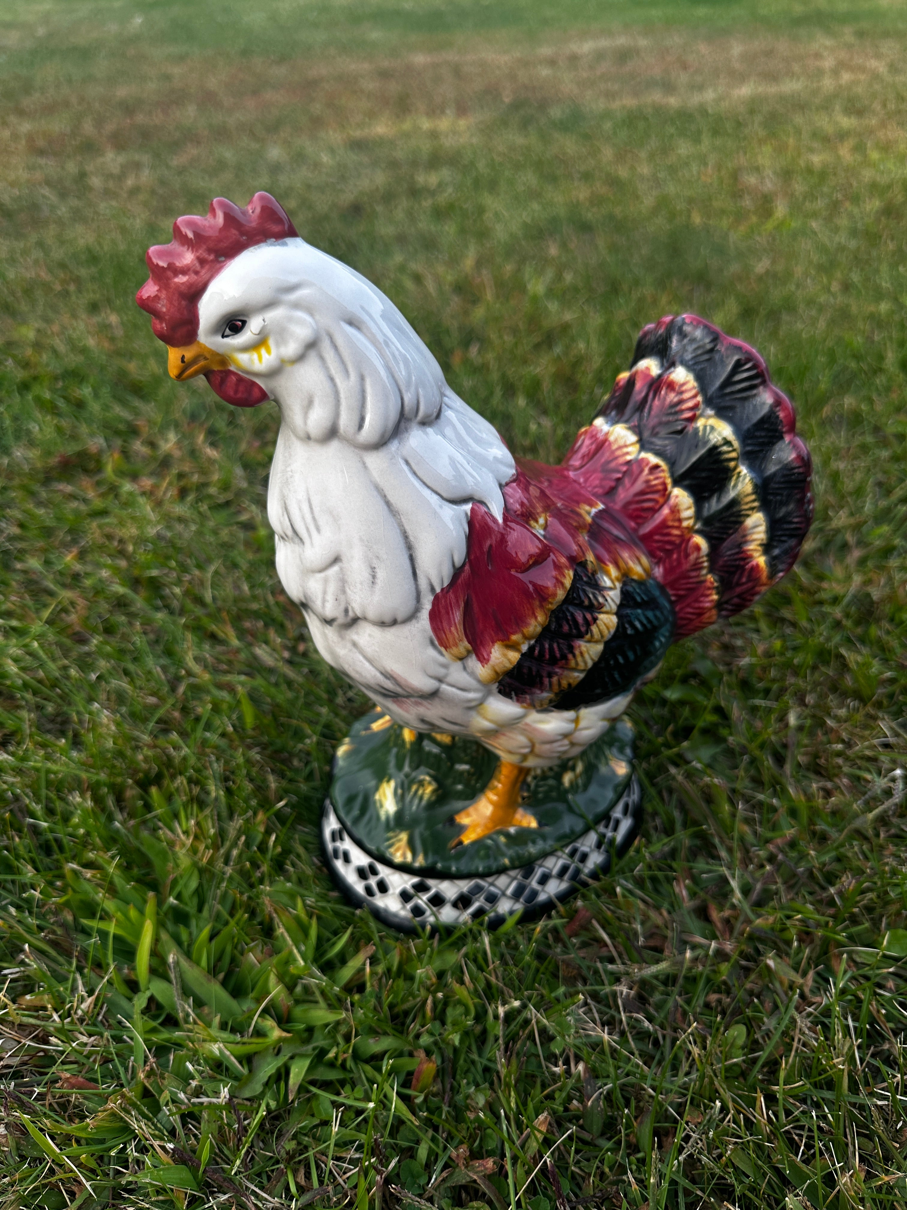 Vintage Ceramic Rooster Figurine – Farmhouse Kitchen Décor