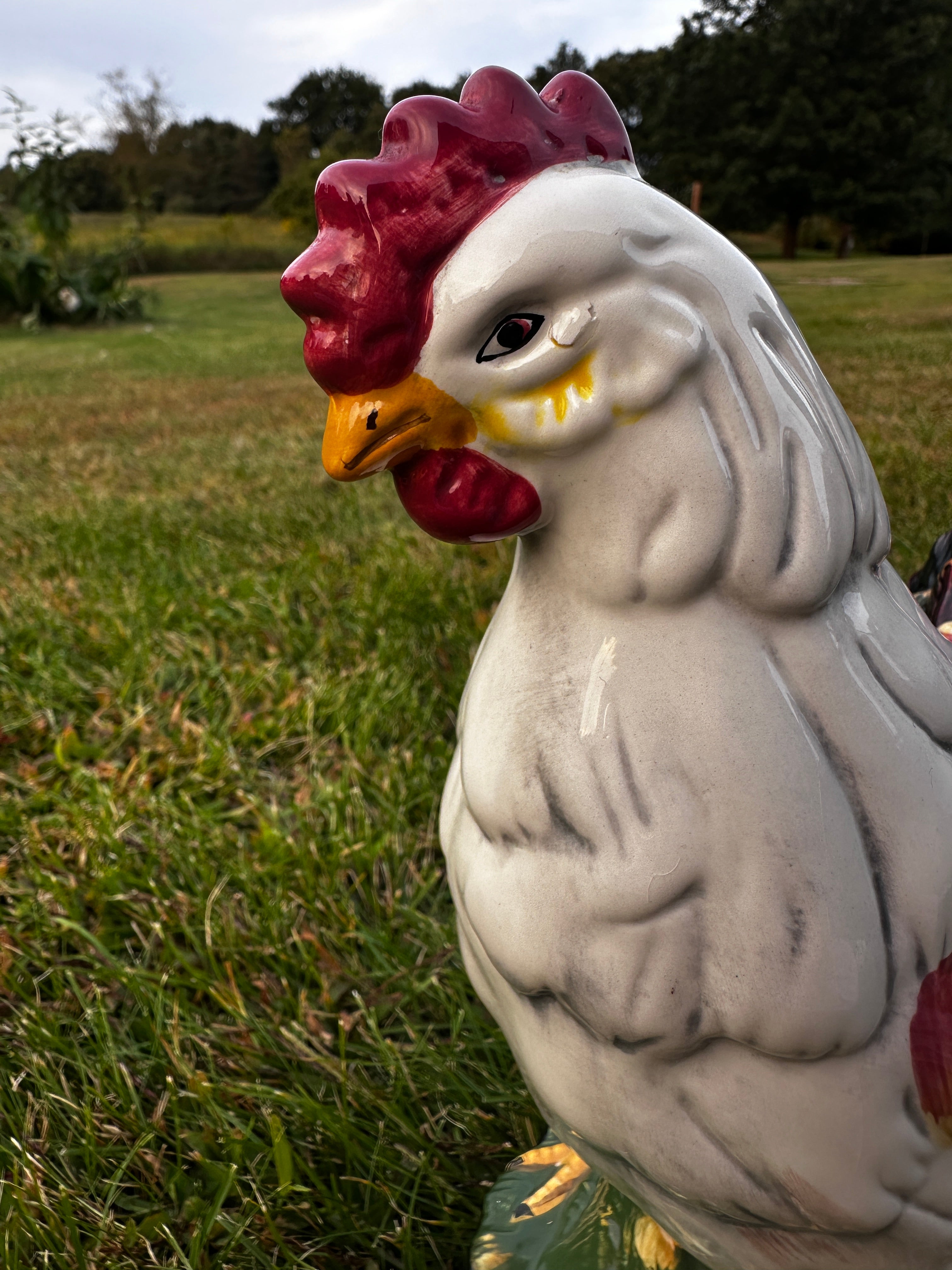 Vintage Ceramic Rooster Figurine – Farmhouse Kitchen Décor