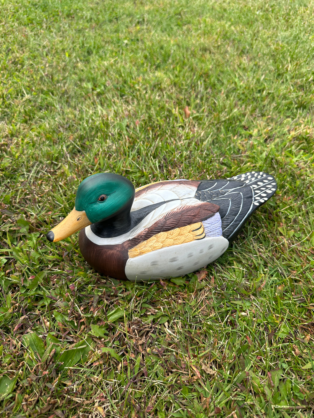 Vintage Porcelain Hand Painted Duck Figurine Cabin
