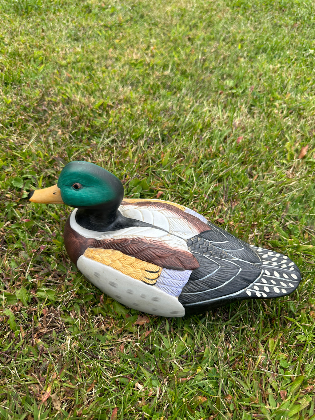 Vintage Porcelain Hand Painted Duck Figurine Cabin