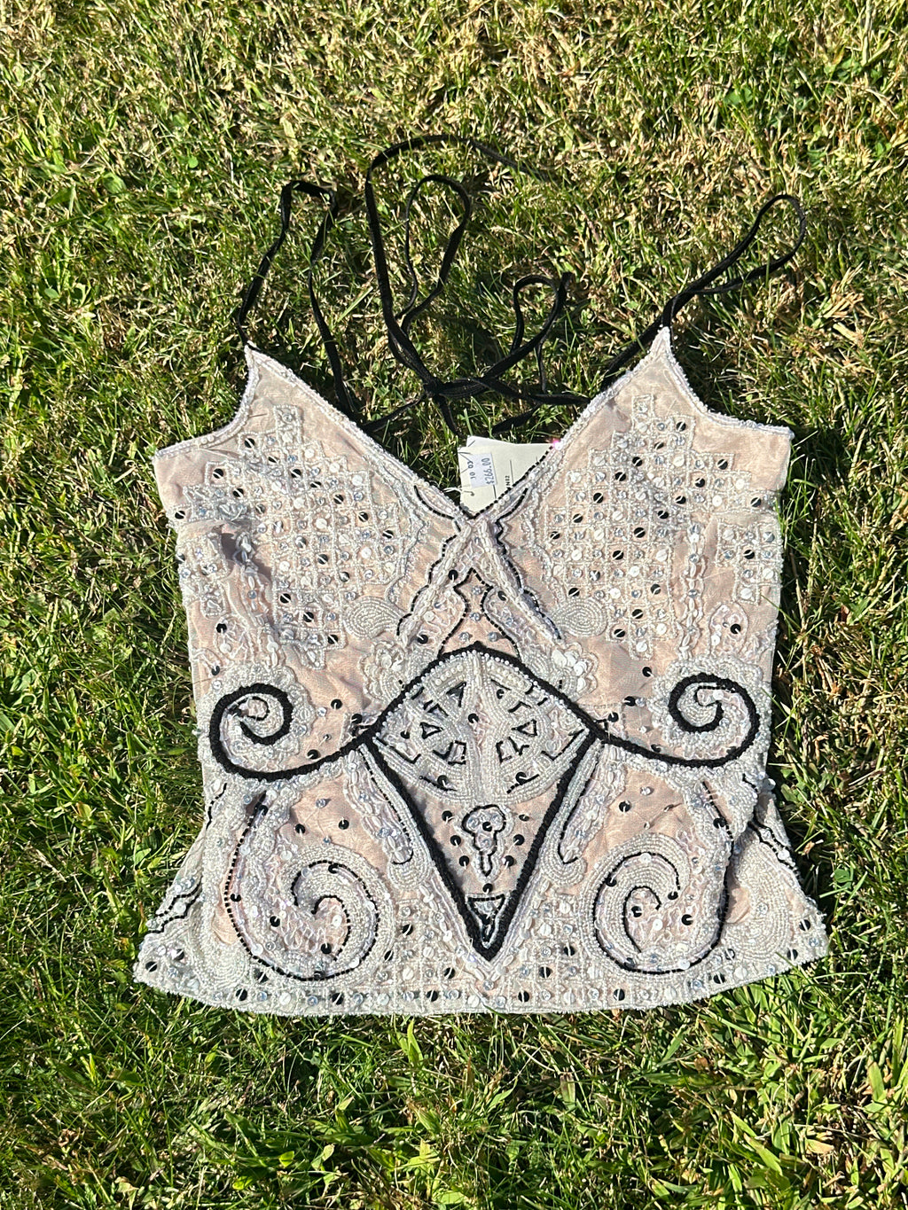 Vintage Beaded and Sequined Camisole Top – Boho Festival Wear