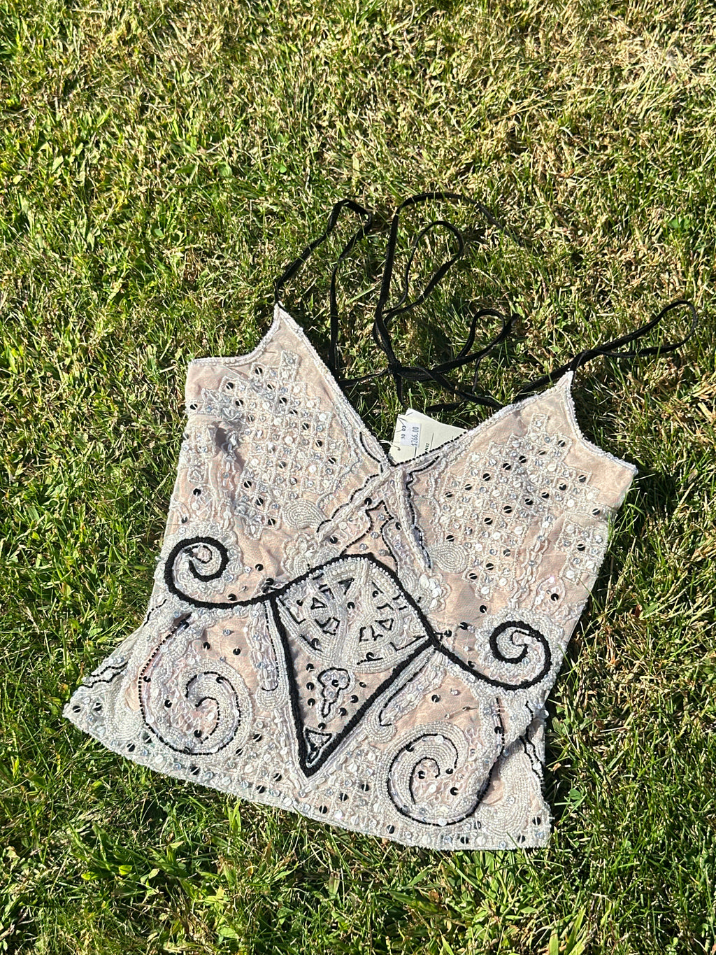 Vintage Beaded and Sequined Camisole Top – Boho Festival Wear