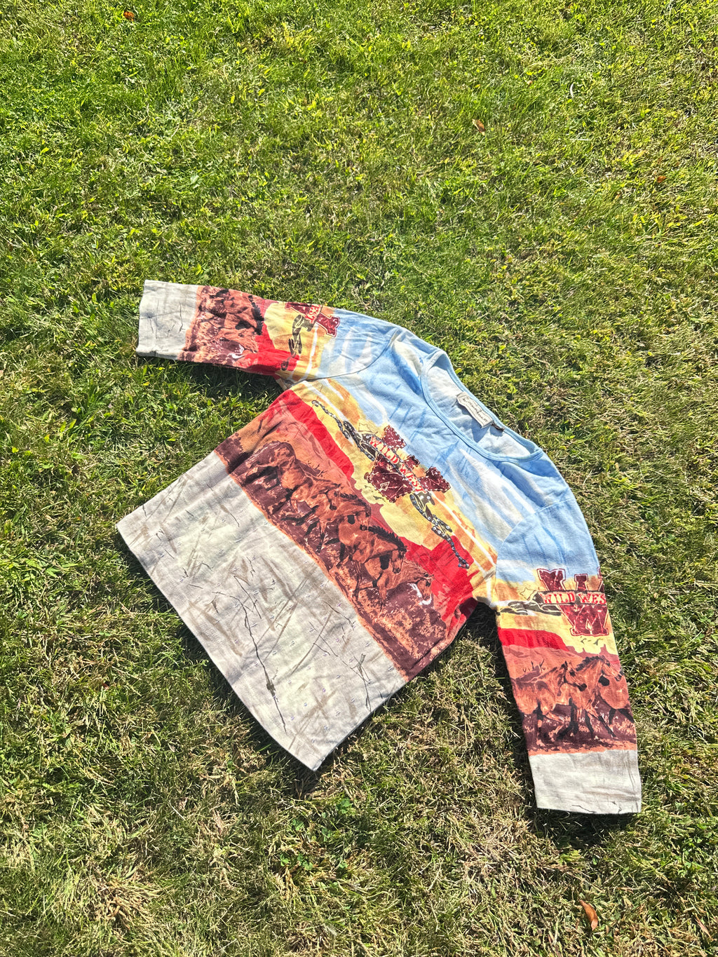 Vintage Stagecoach Western Scene Shirt – Long Sleeve Graphic Top