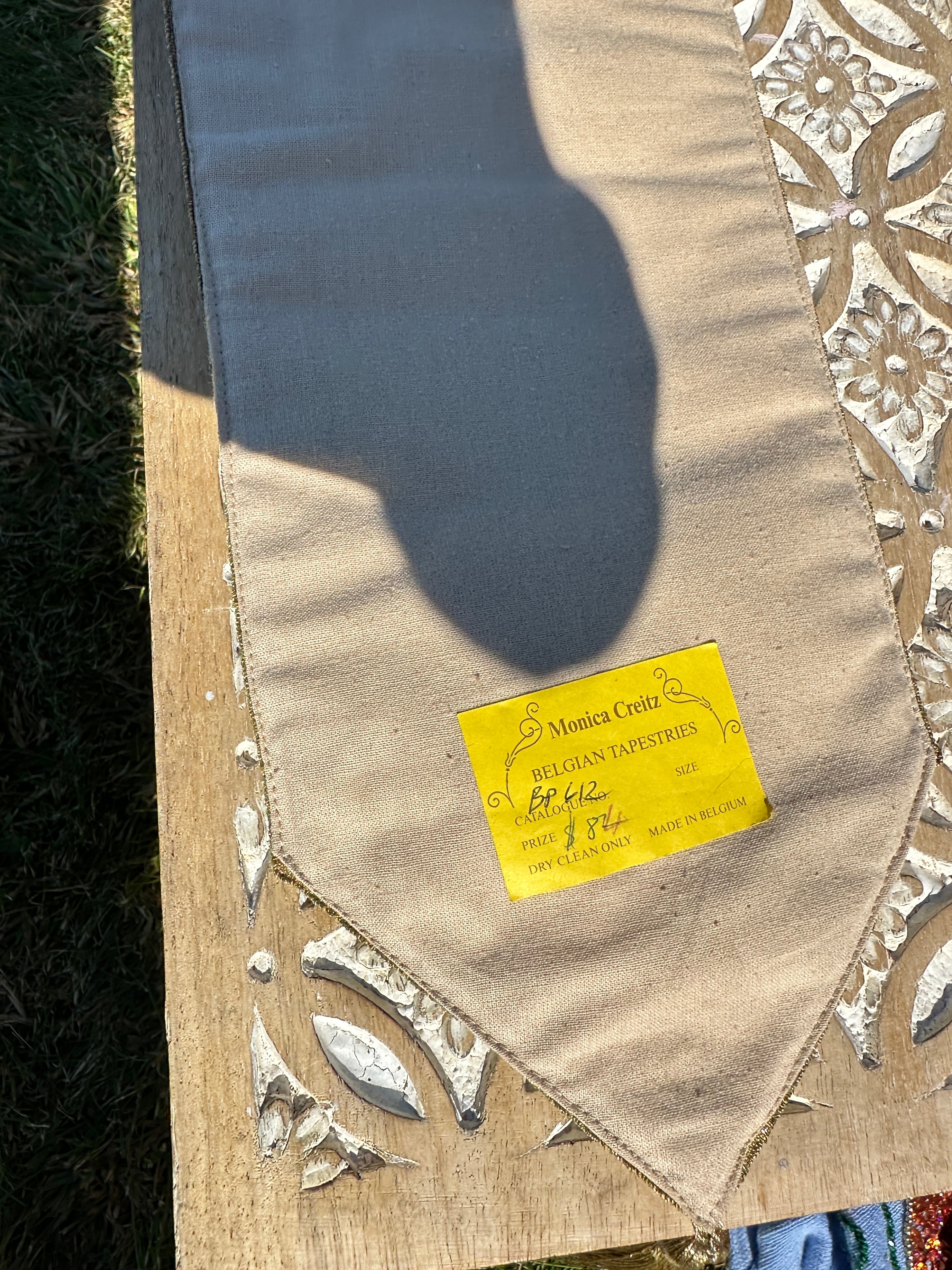 Vintage Tapestry Table Runner with Tassel – Floral Brocade Design