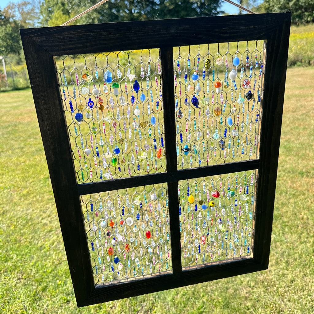 Handmade Beaded Window Panel Suncatcher –