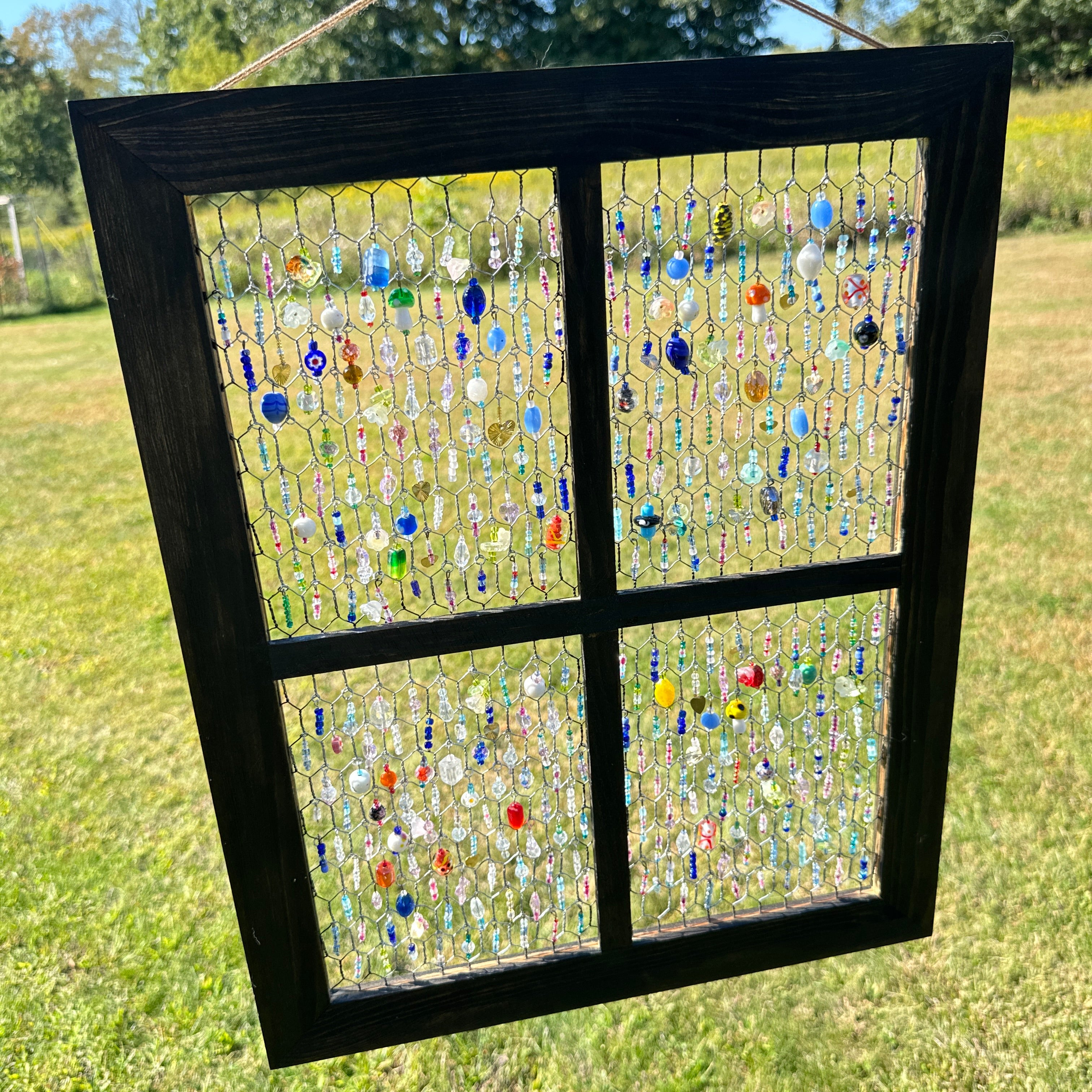 Handmade Beaded Window Panel Suncatcher –