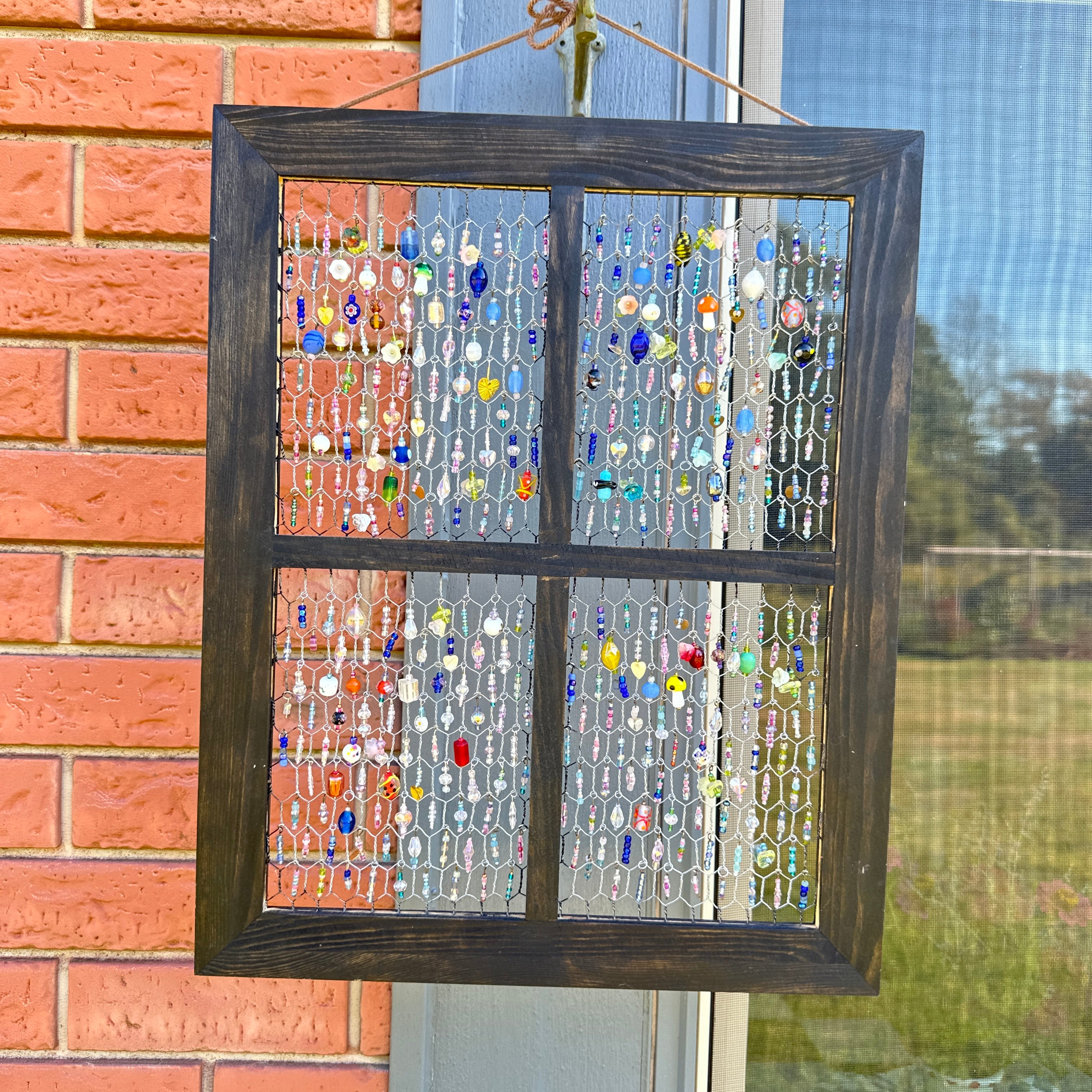 Handmade Beaded Window Panel Suncatcher –