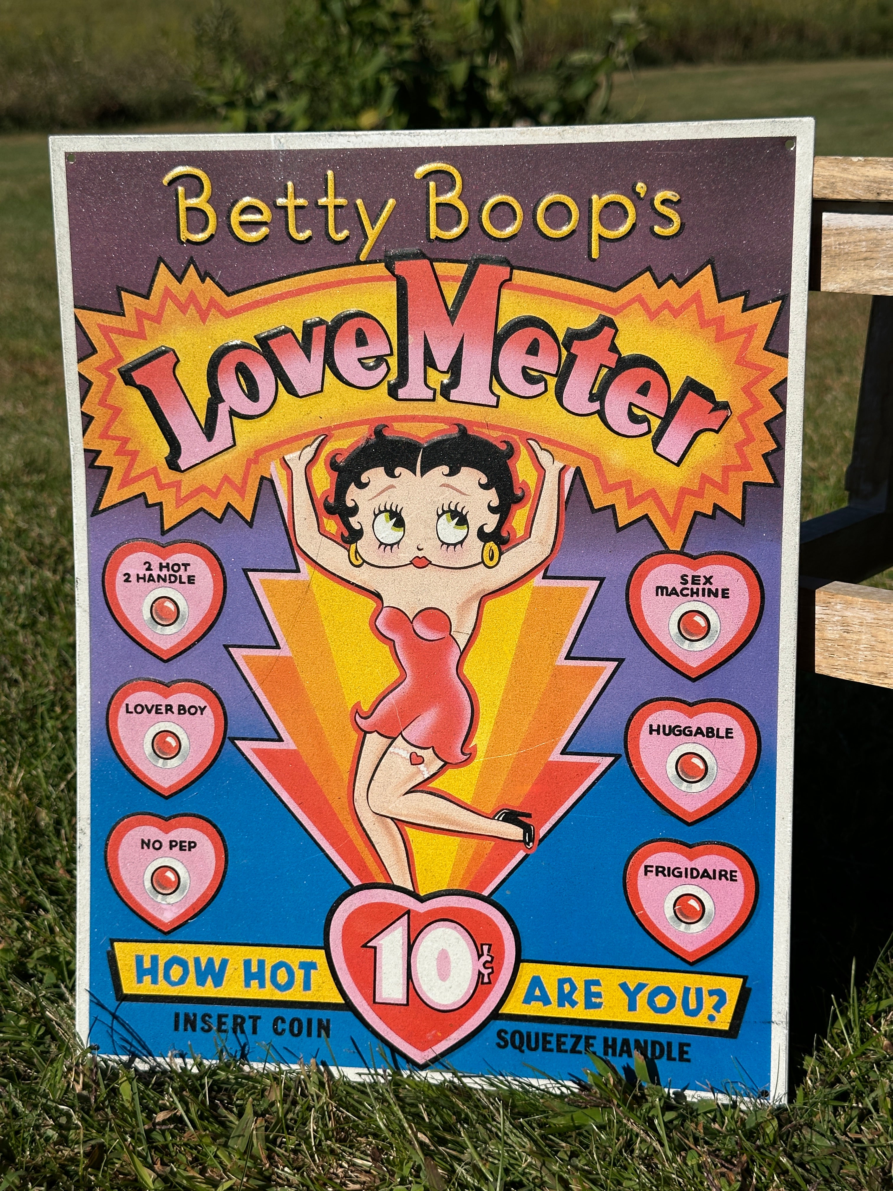 Betty Boop’s Love Meter Arcade Sign – Vintage Style How Hot Are You?