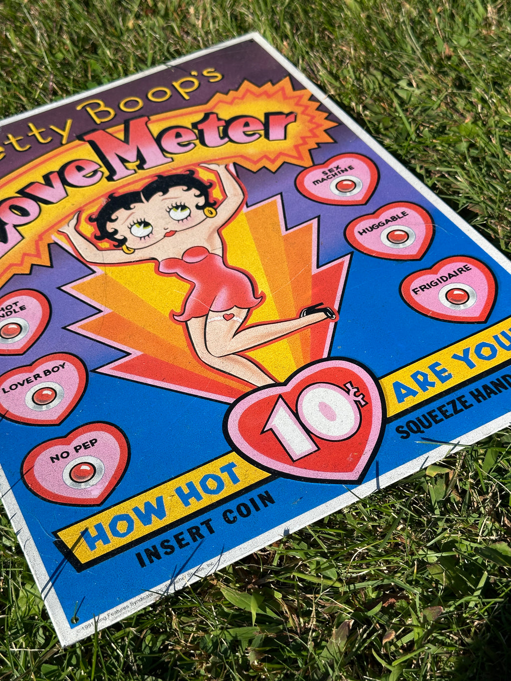 Betty Boop’s Love Meter Arcade Sign – Vintage Style How Hot Are You?