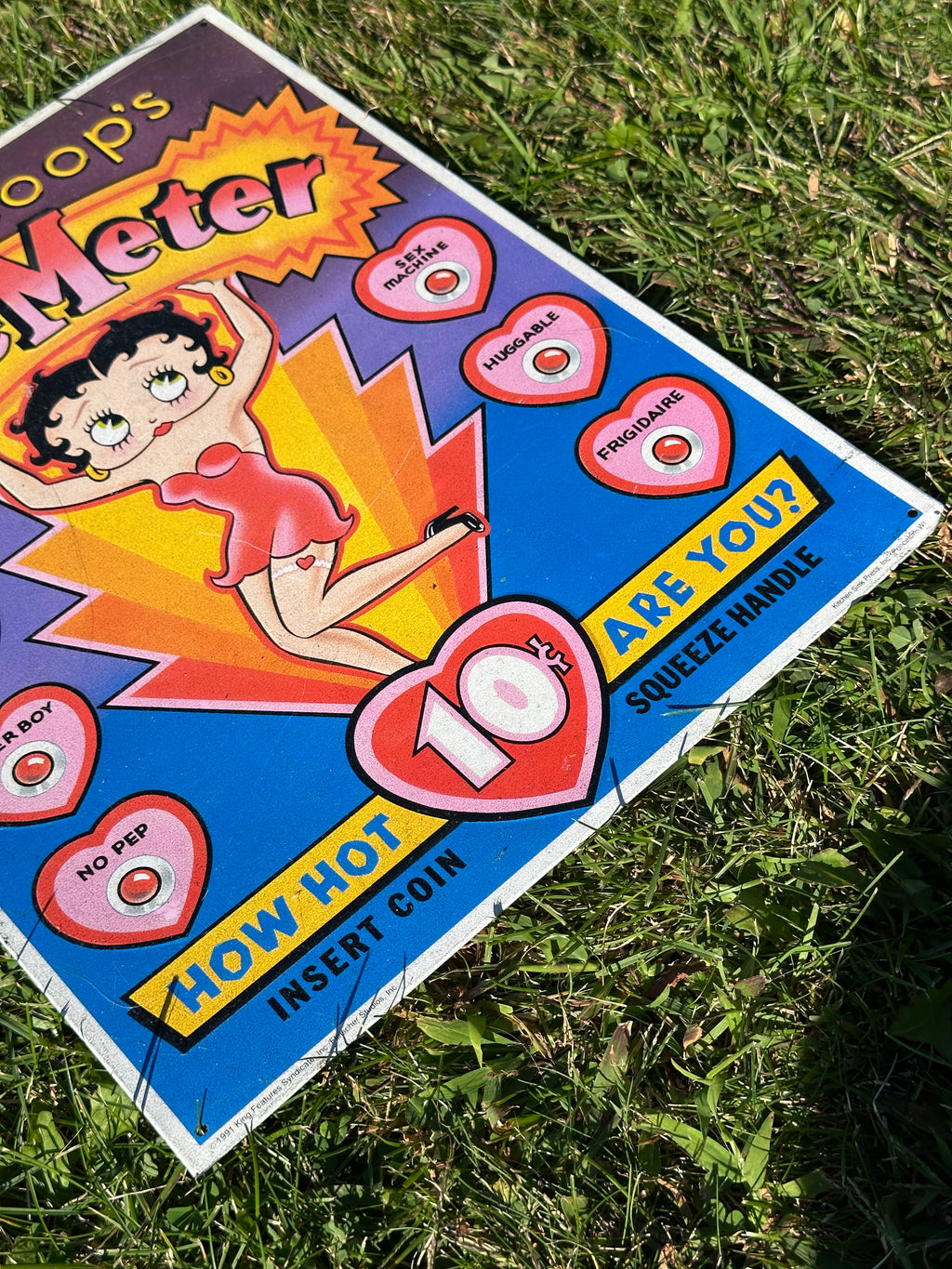 Betty Boop’s Love Meter Arcade Sign – Vintage Style How Hot Are You?