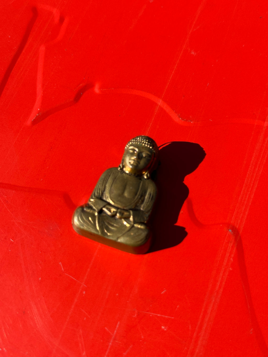 Brass Mini Buddha Vintage Pin Brooch Figurine 1970s