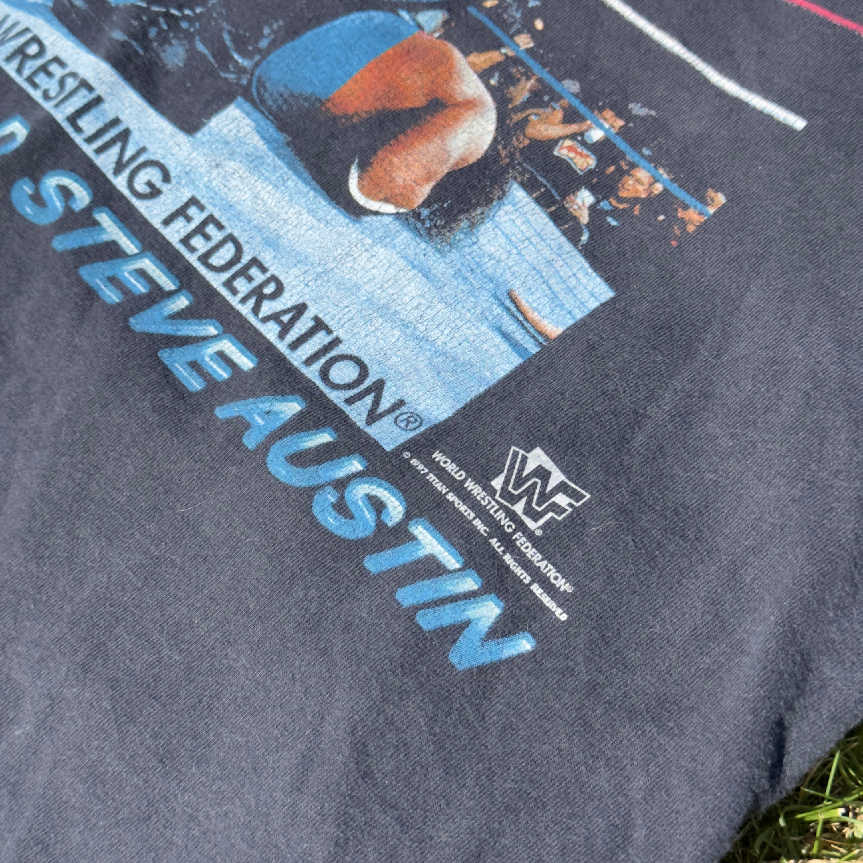 Stone Cold Steve Austin Bret Hart Shirt 1997  WWF Vtg Rare