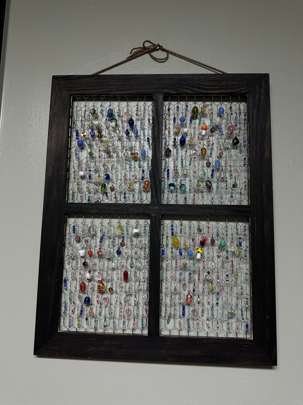 Handmade Beaded Window Panel Suncatcher –