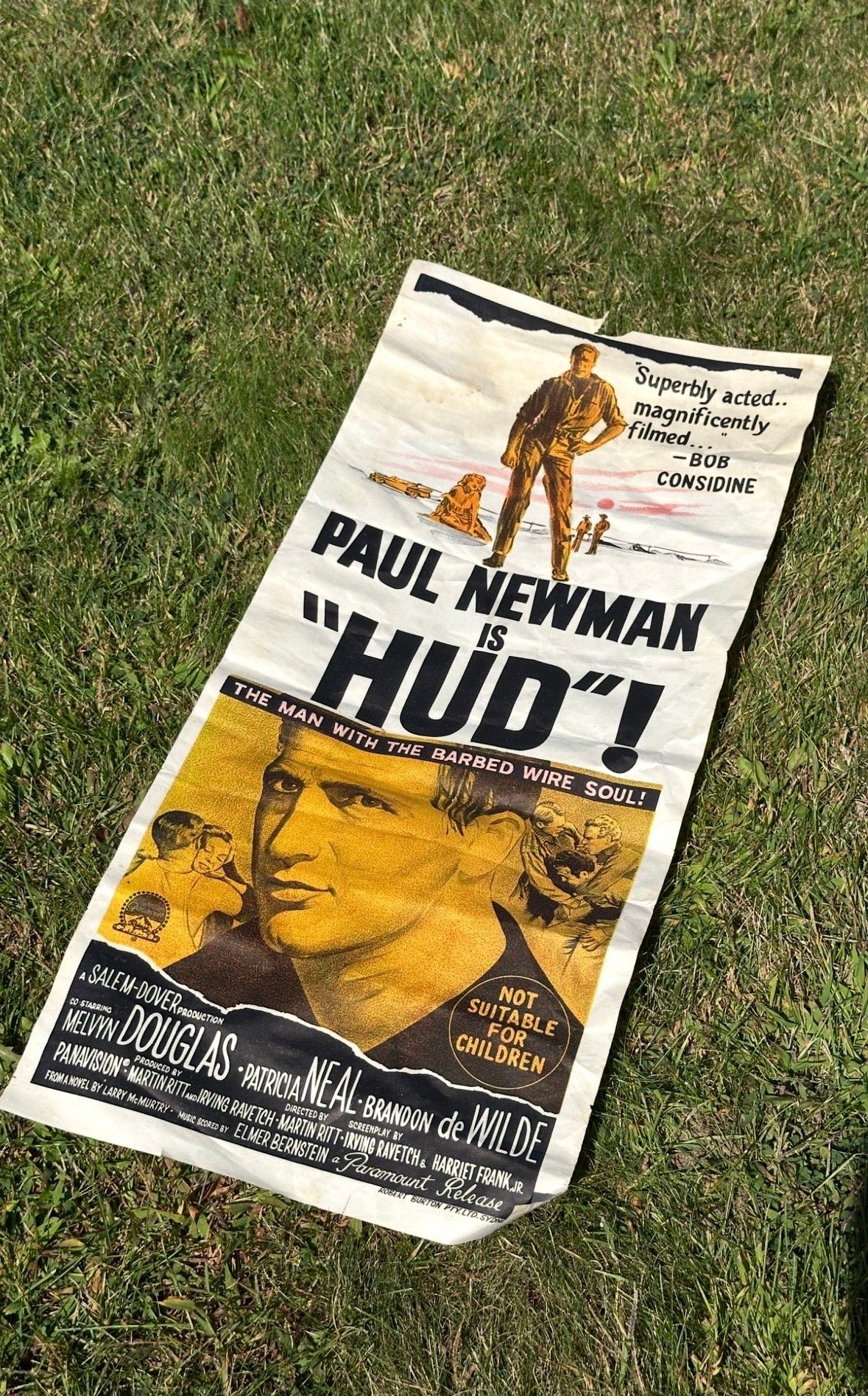 1963 “HUD” Movie Poster – Paul Newman Classic Film – Original Paramount Release