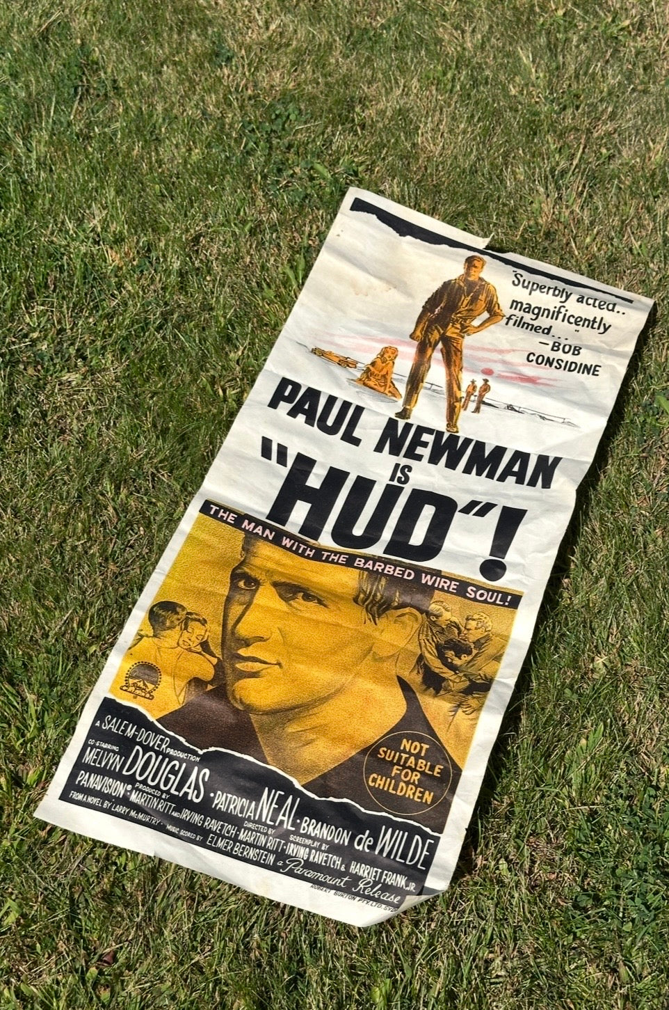 1963 “HUD” Movie Poster – Paul Newman Classic Film – Original Paramount Release