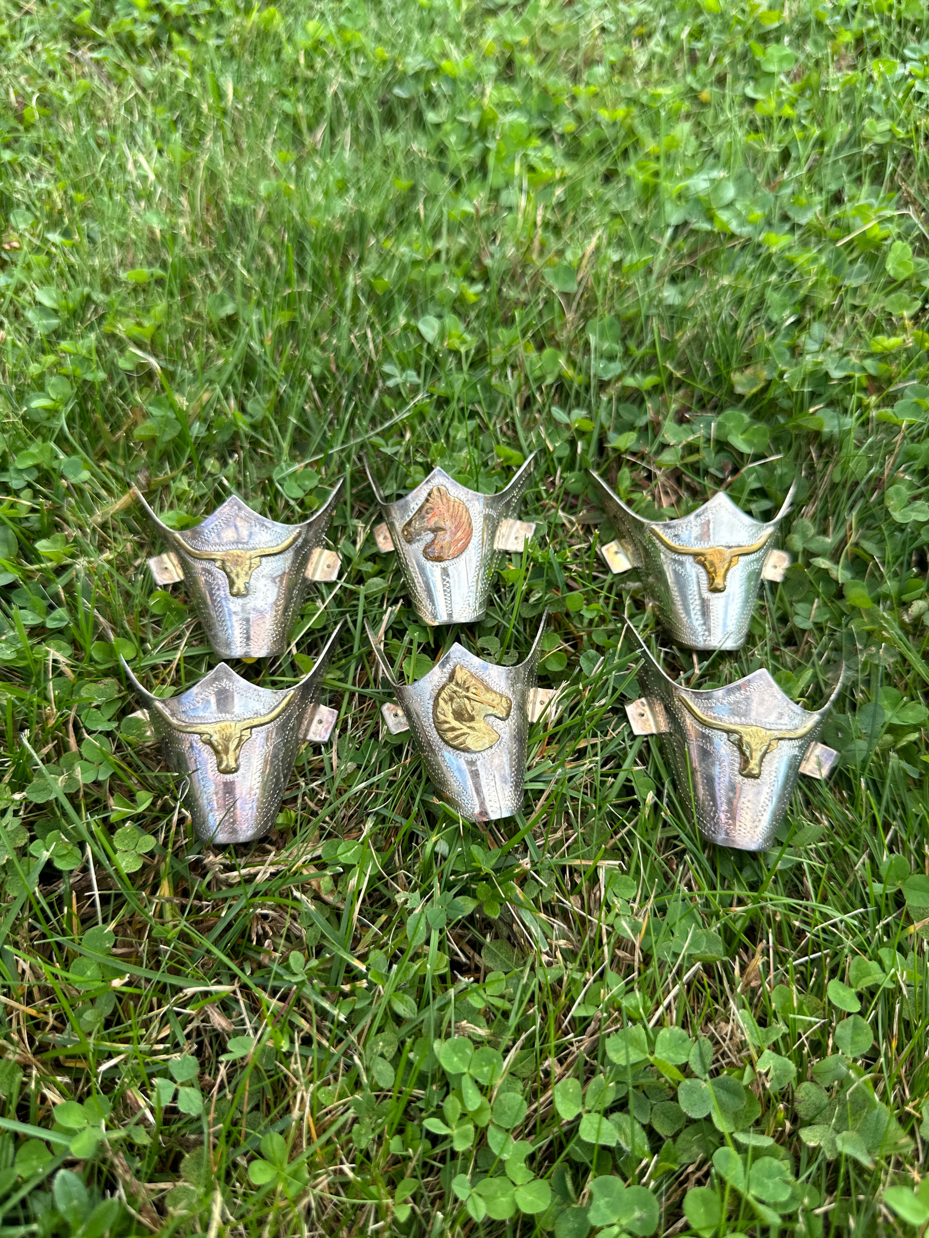 Vintage Western Boot or Spur Heel Guards – Silver and Gold Longhorn & Horse Designs