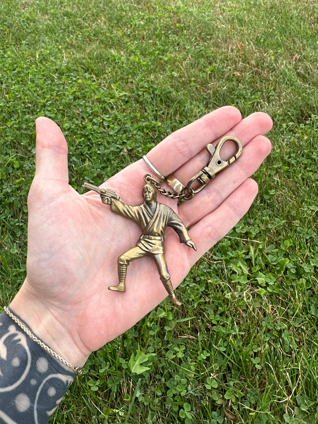 Star Wars LFL Luke Skywalker Die-Vintage 1995 Cast Brass Keychain