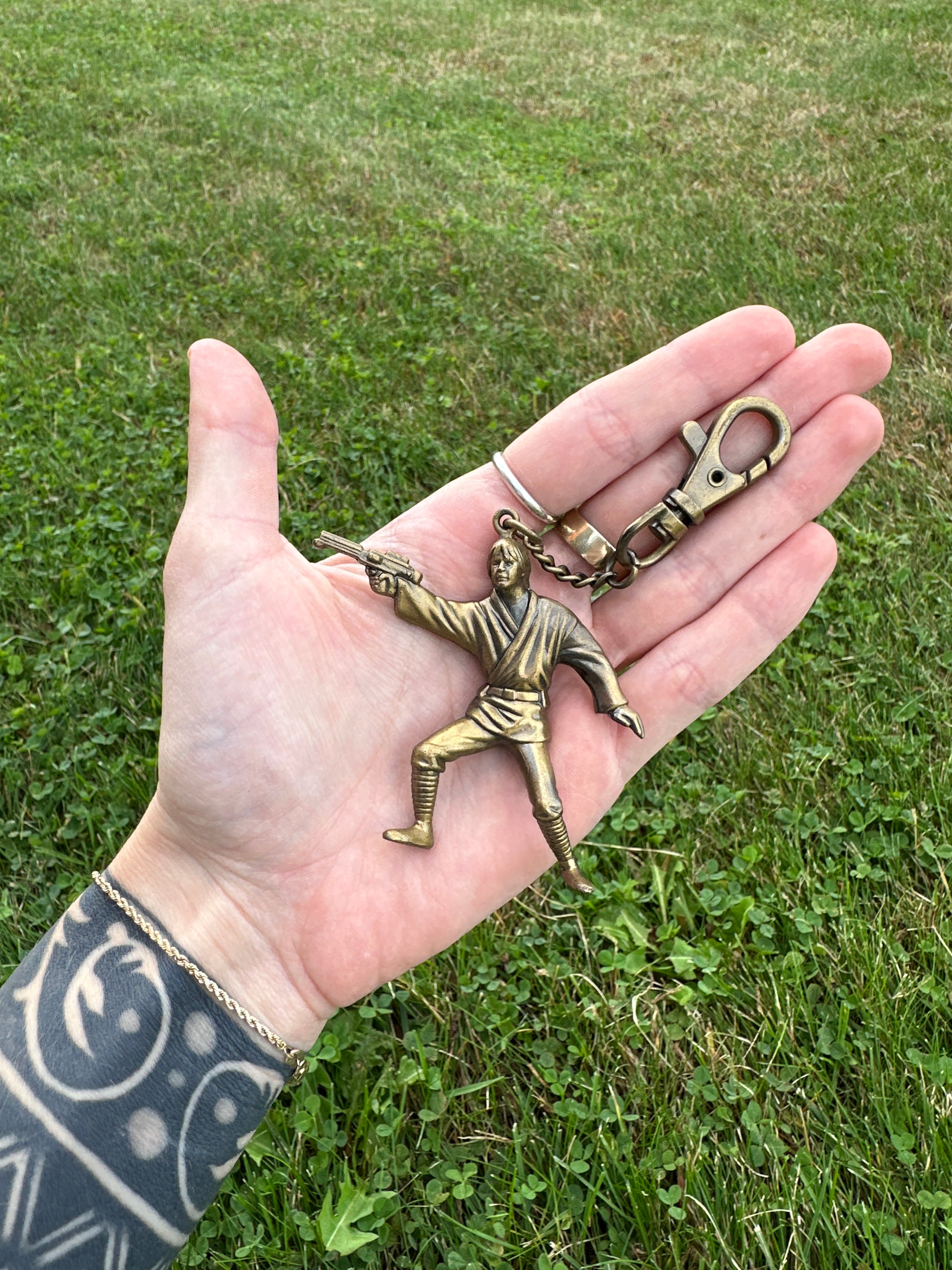 Star Wars LFL Luke Skywalker Die-Vintage 1995 Cast Brass Keychain