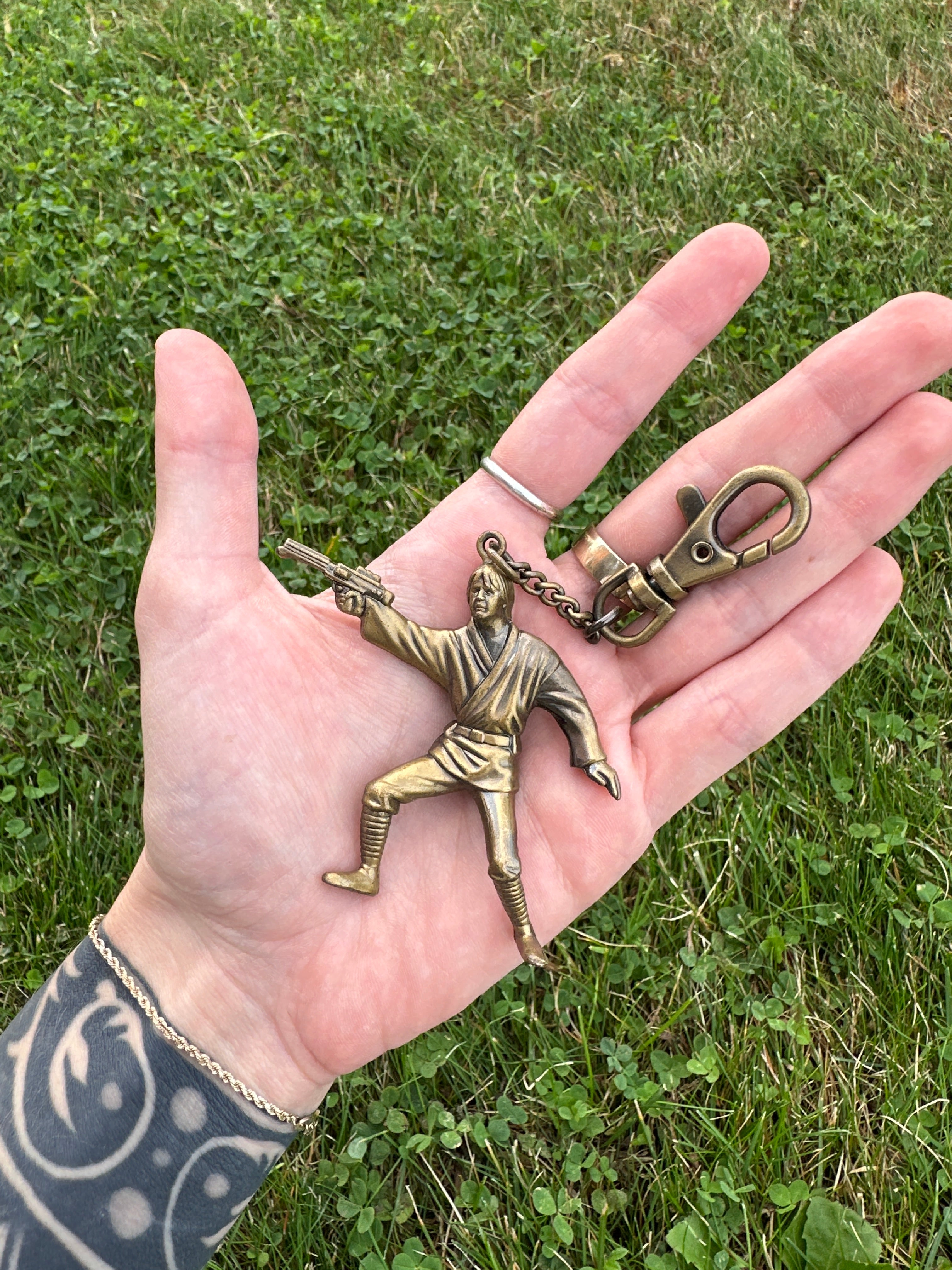 Star Wars LFL Luke Skywalker Die-Vintage 1995 Cast Brass Keychain