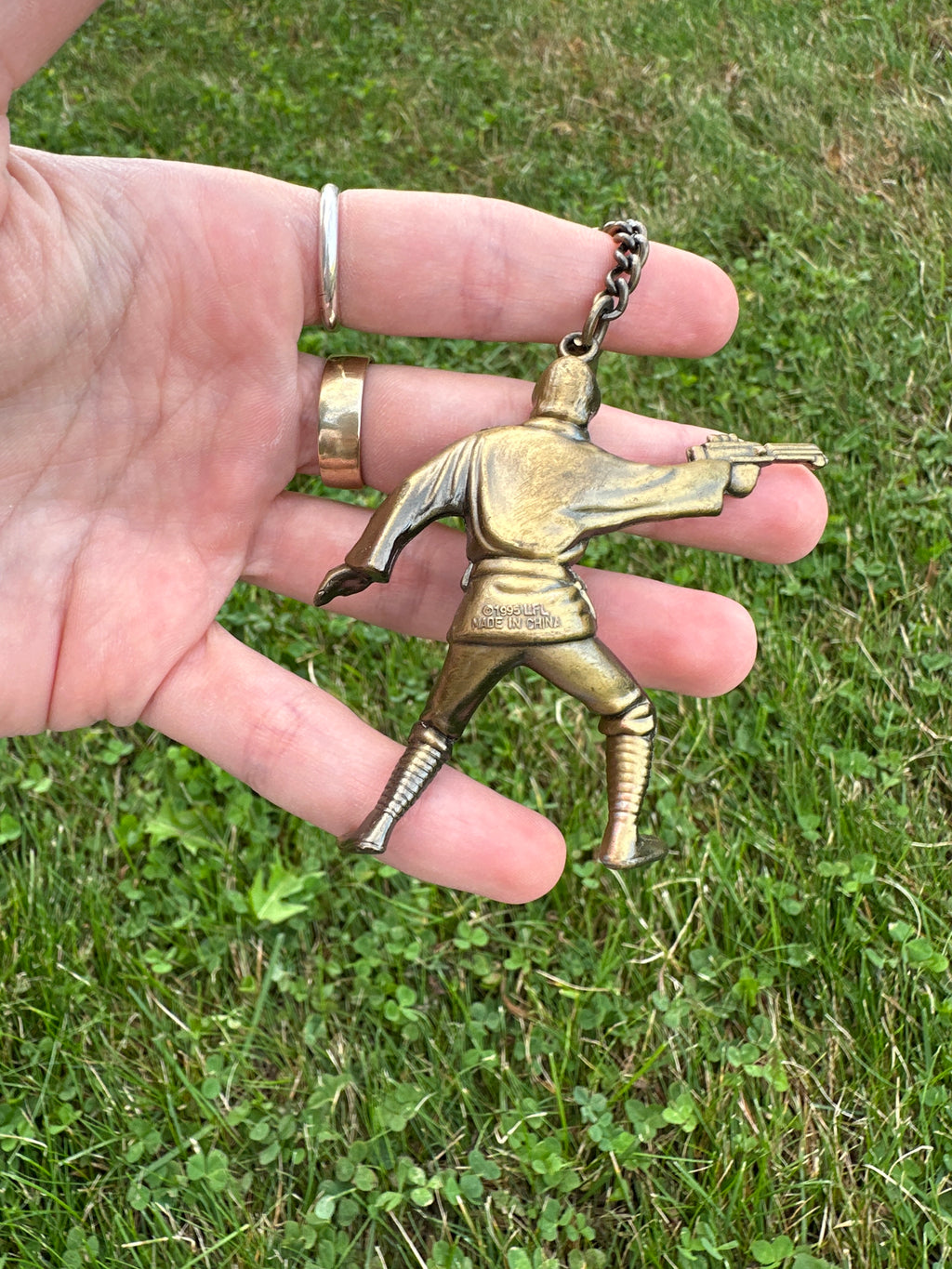 Star Wars LFL Luke Skywalker Die-Vintage 1995 Cast Brass Keychain