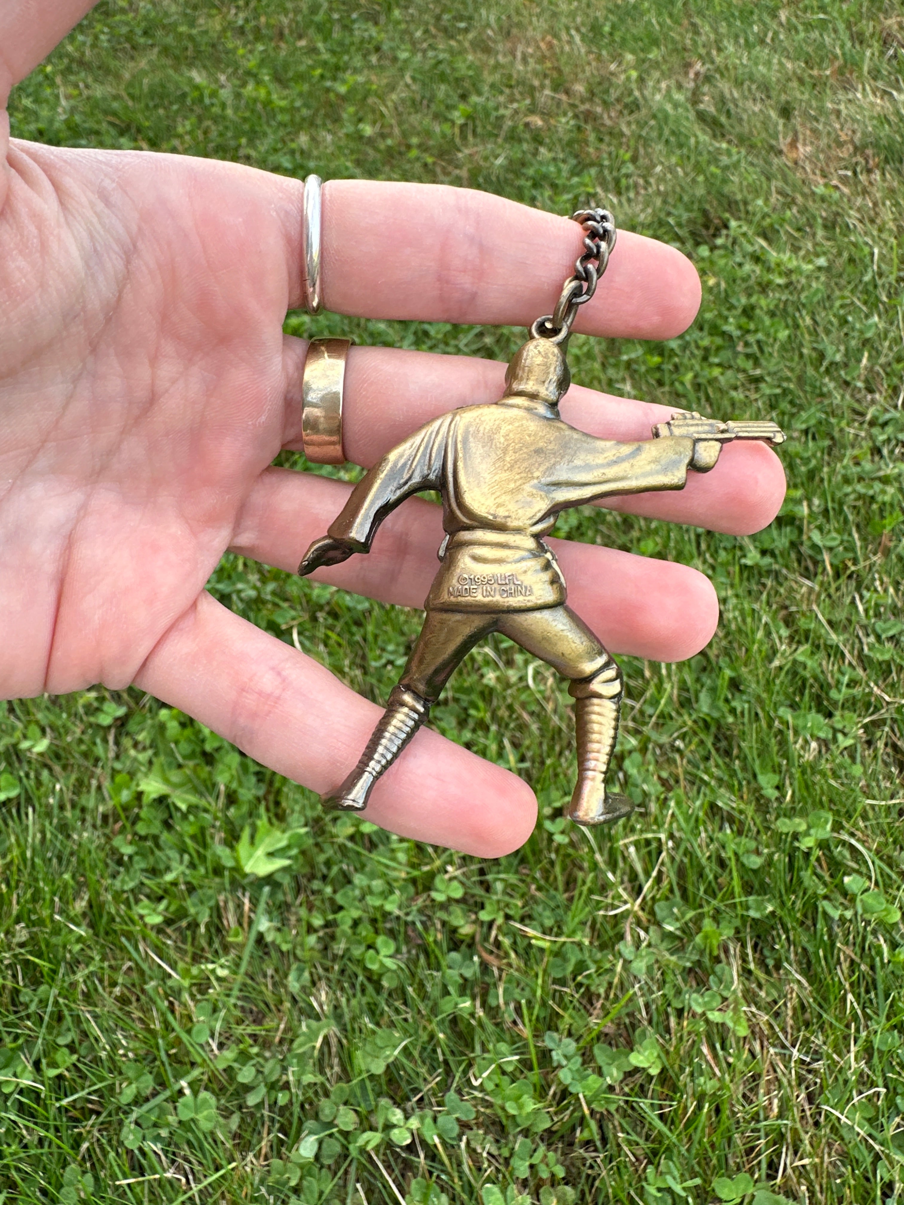 Star Wars LFL Luke Skywalker Die-Vintage 1995 Cast Brass Keychain