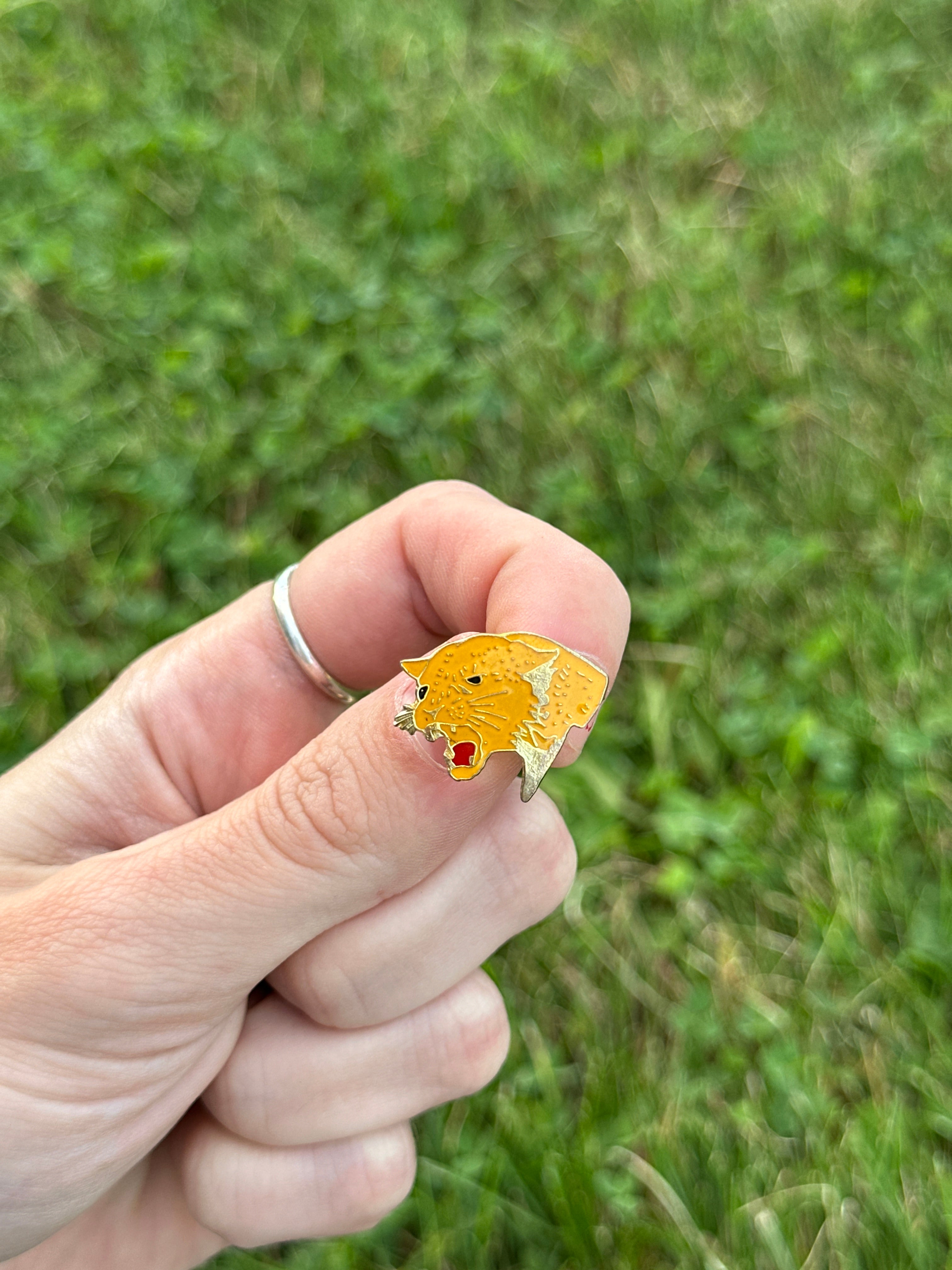 Bobcat Head Bike Motorcycle Hat Cap Lapel Pin