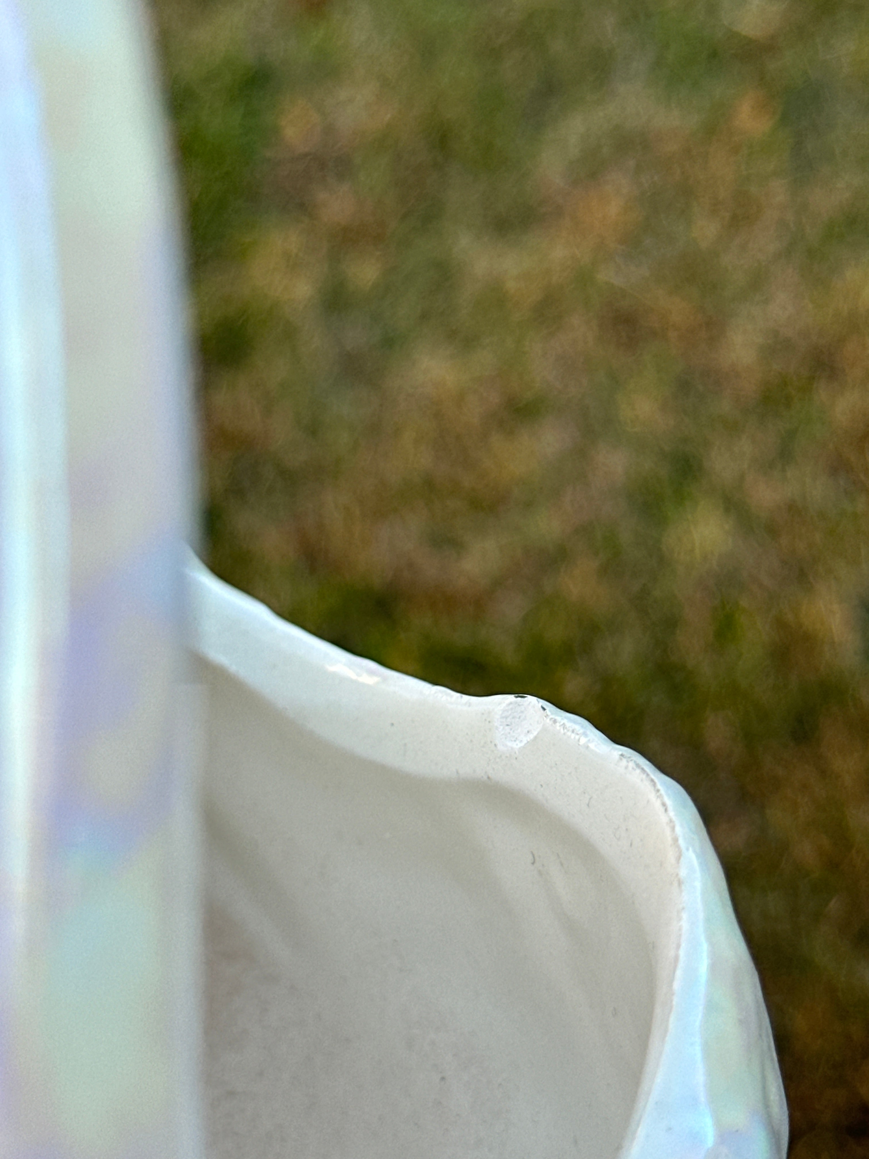 Vintage Iridescent Porcelain Swan Couple Planter with Hand-Painted Floral Details and Gold Trim