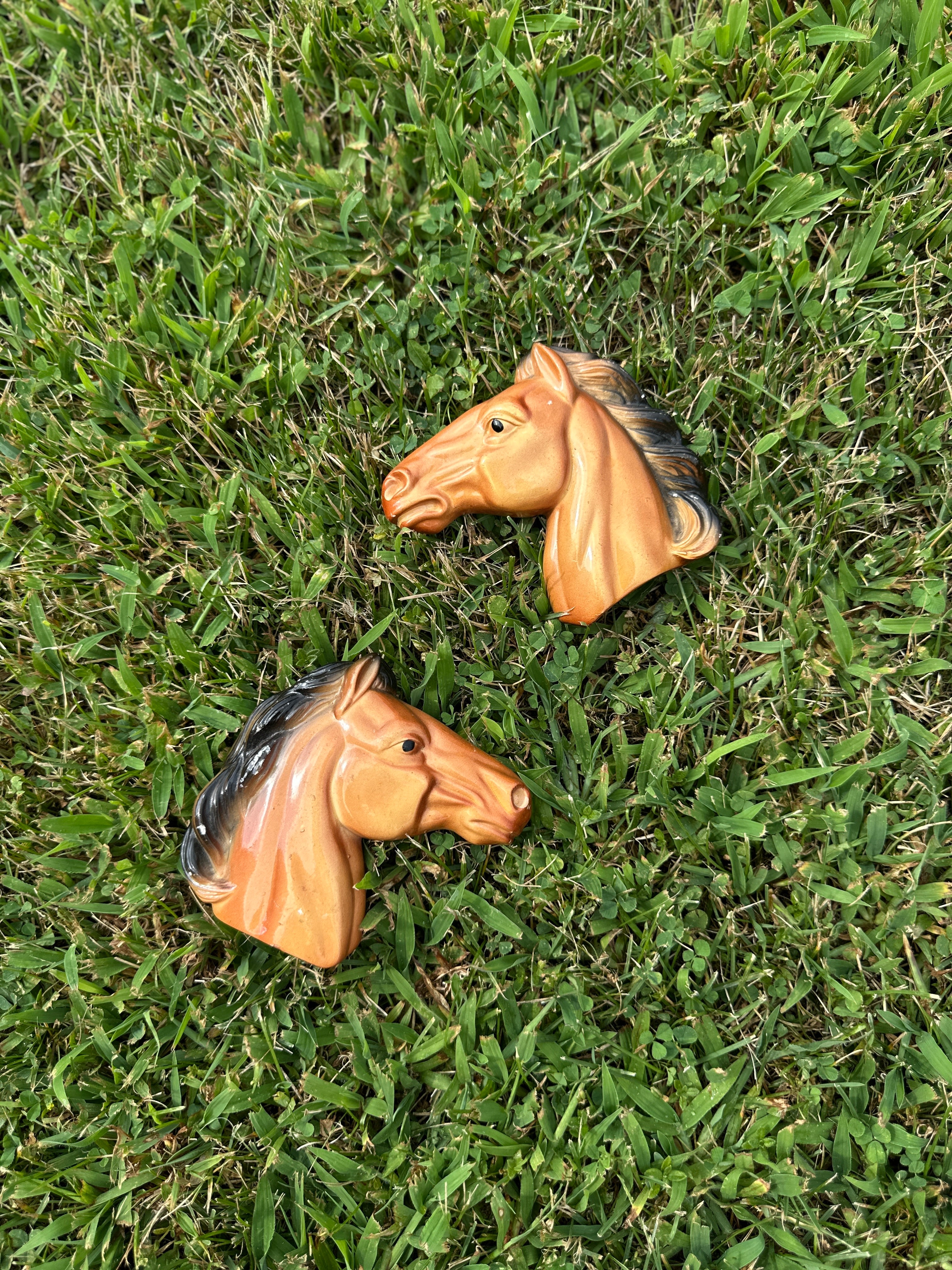 Vintage Horse Head Wall Plaques – 1950s Western Decor