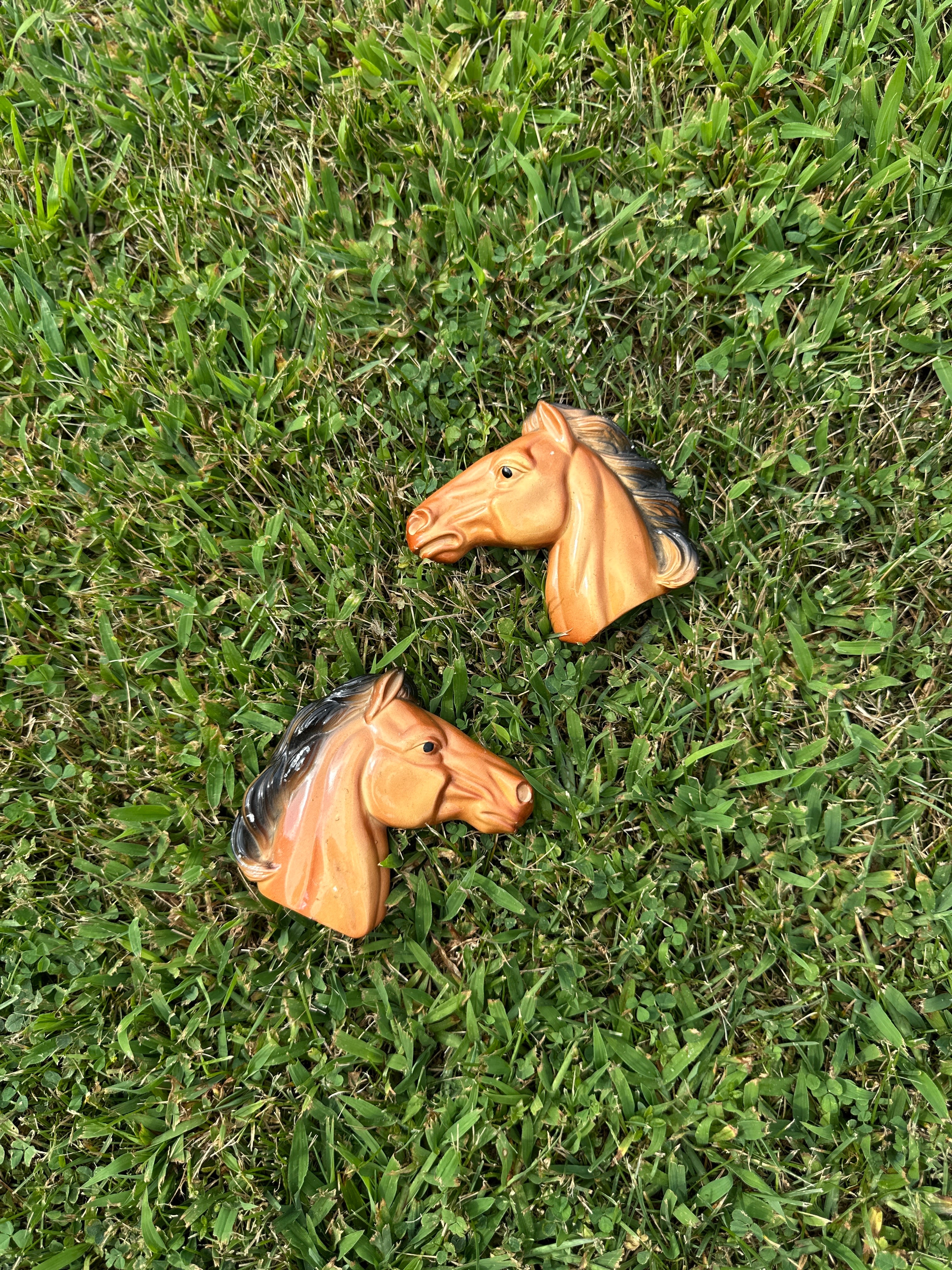 Vintage Horse Head Wall Plaques – 1950s Western Decor