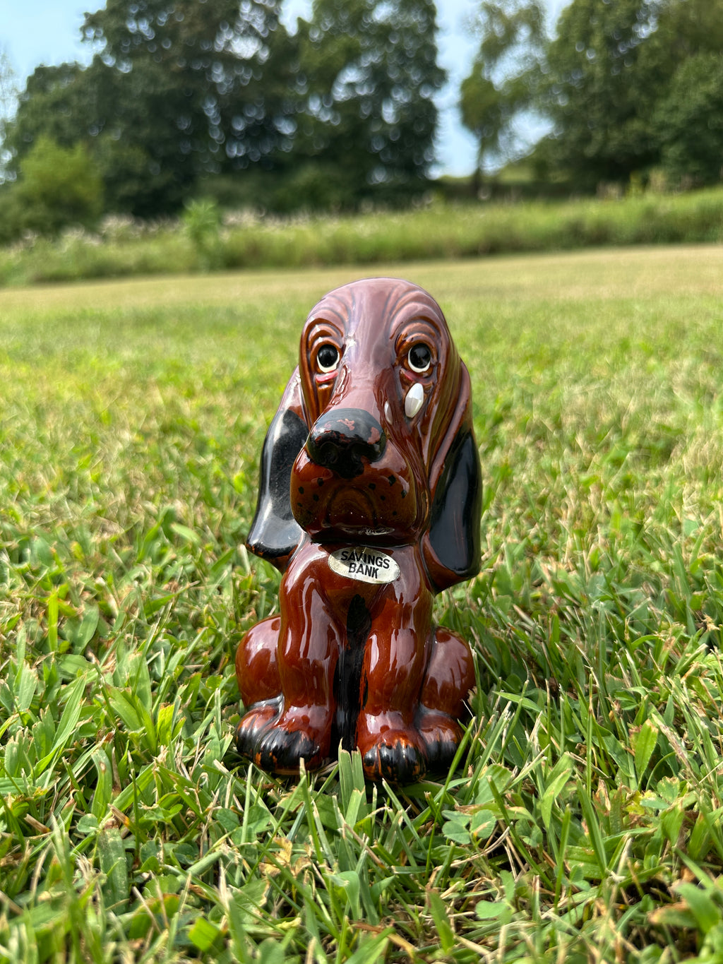 Basset Hound Dog Savings Vintage Ceramic Bank